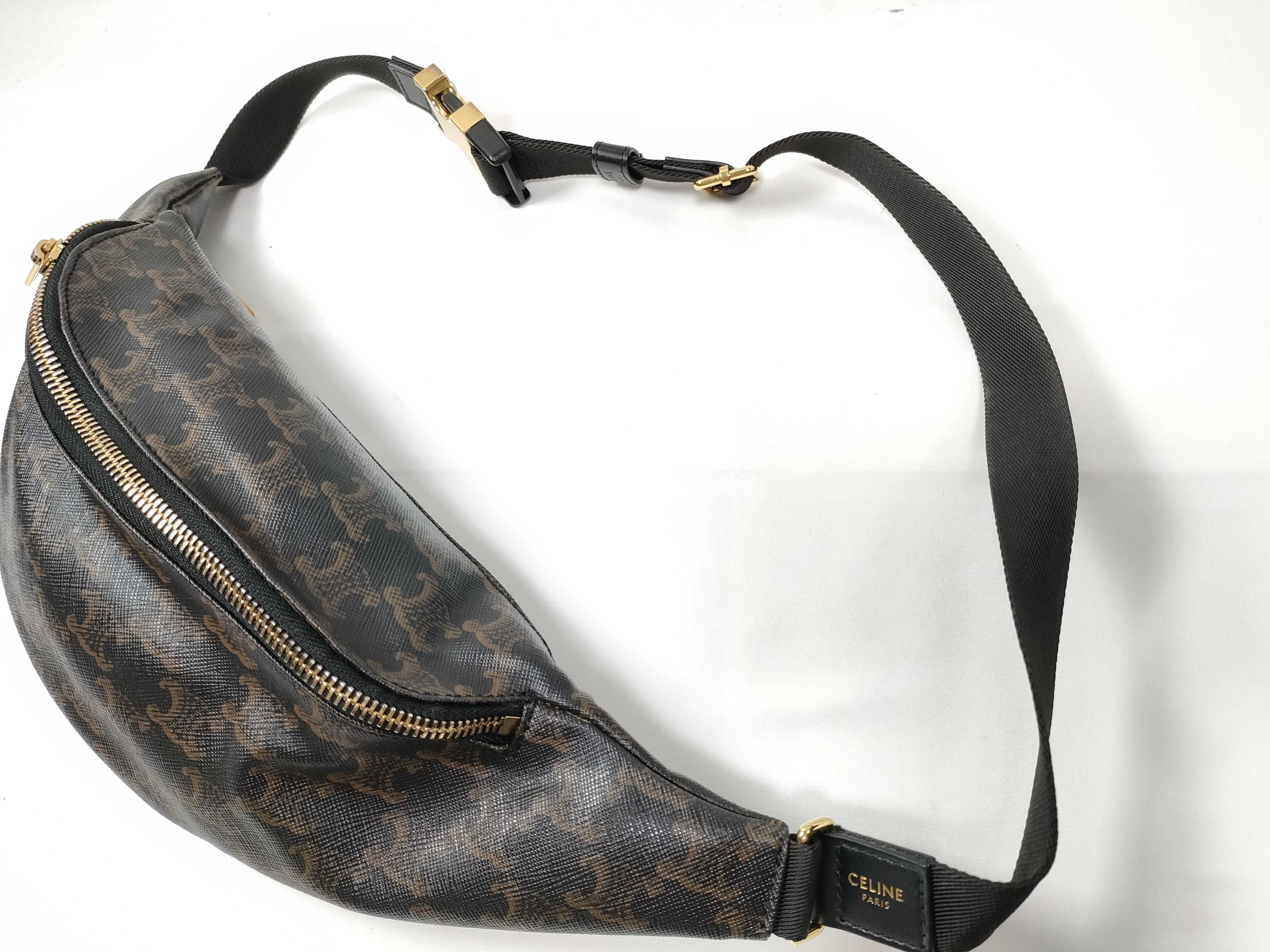 VN - Triomphe PVC x Leather Body Bag Black Waist Bag — view 7