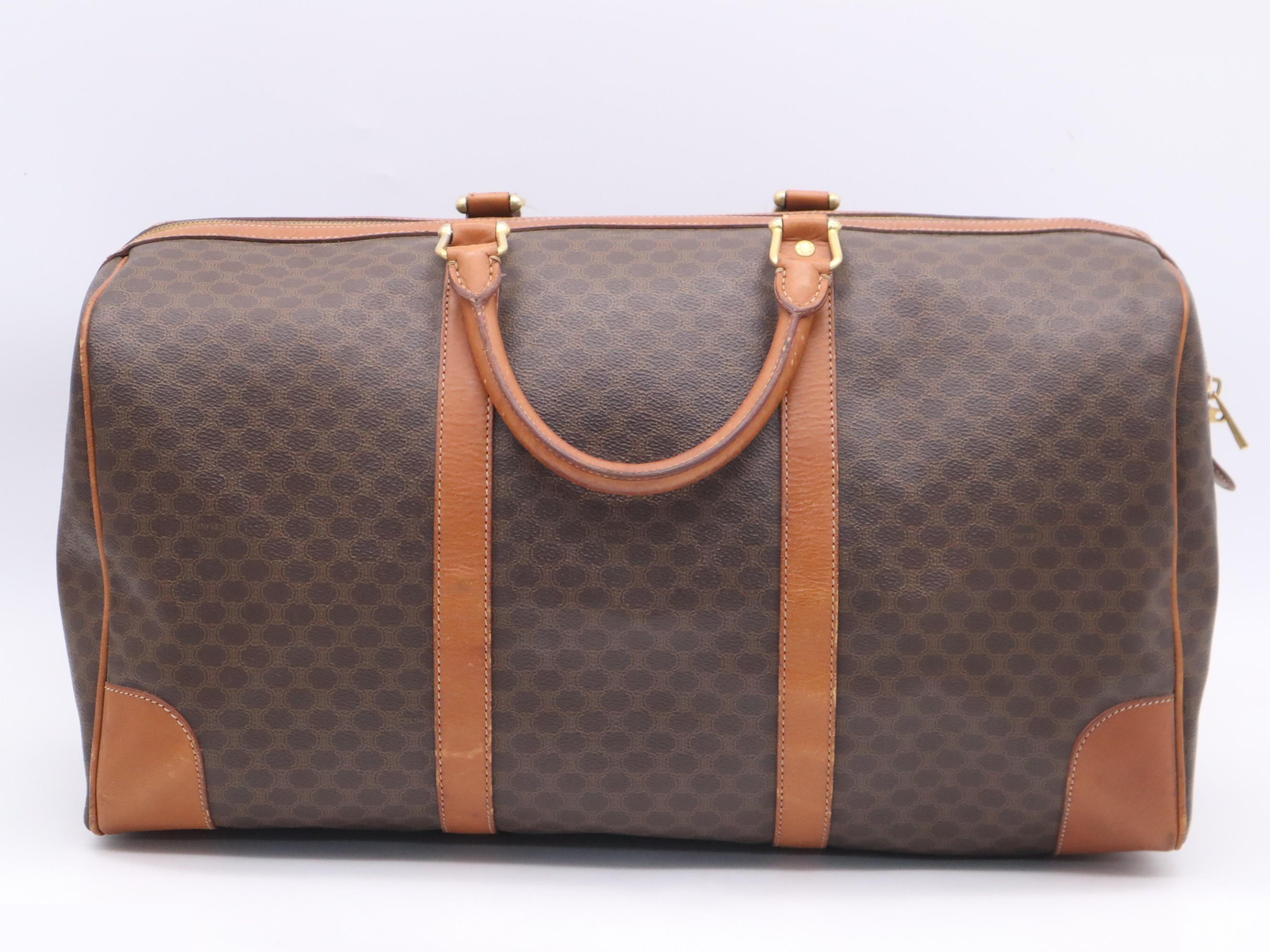 PVC x Leather Macadam Boston Bag, Brown, Gold Hardware — view 2