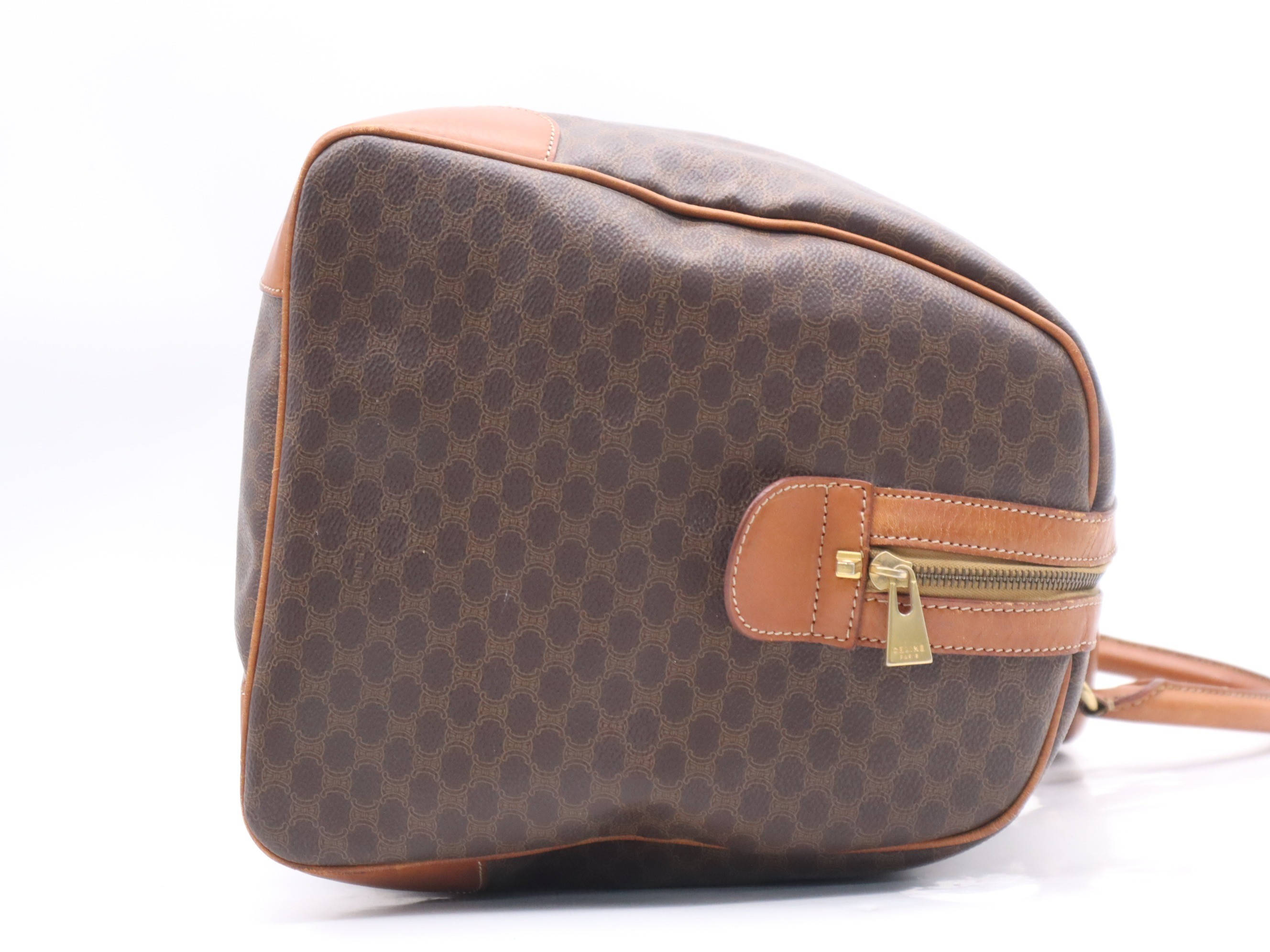 PVC x Leather Macadam Boston Bag, Brown, Gold Hardware — view 5