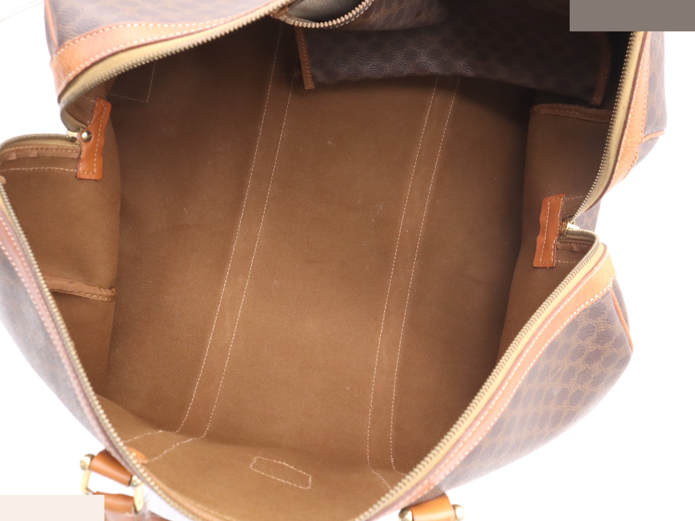 PVC x Leather Macadam Boston Bag, Brown, Gold Hardware — view 7