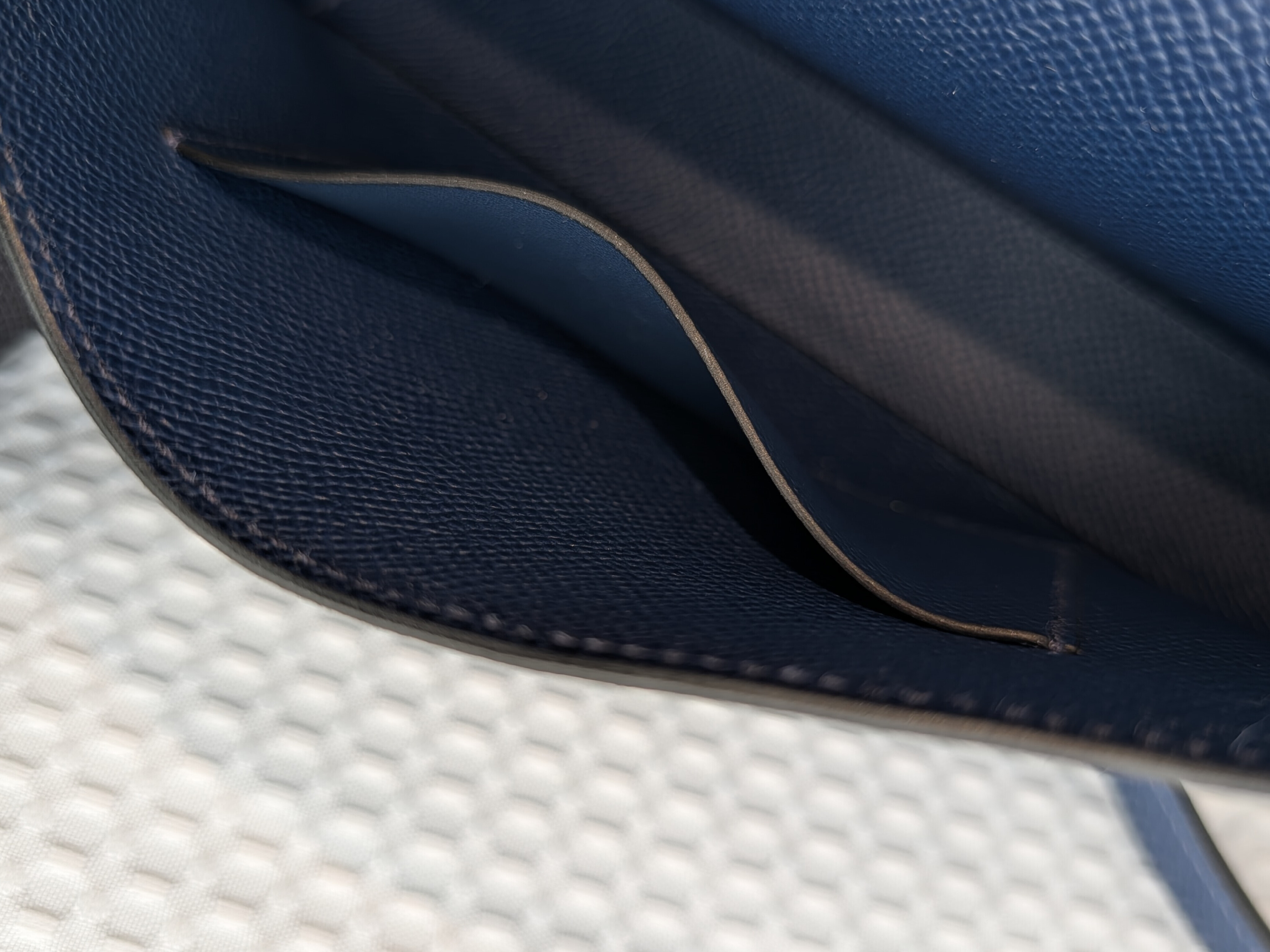 Nap to Go Shoulder Bag, Blue Navy, Silver Hardware, Epsom Leather, B Stamp — view 12
