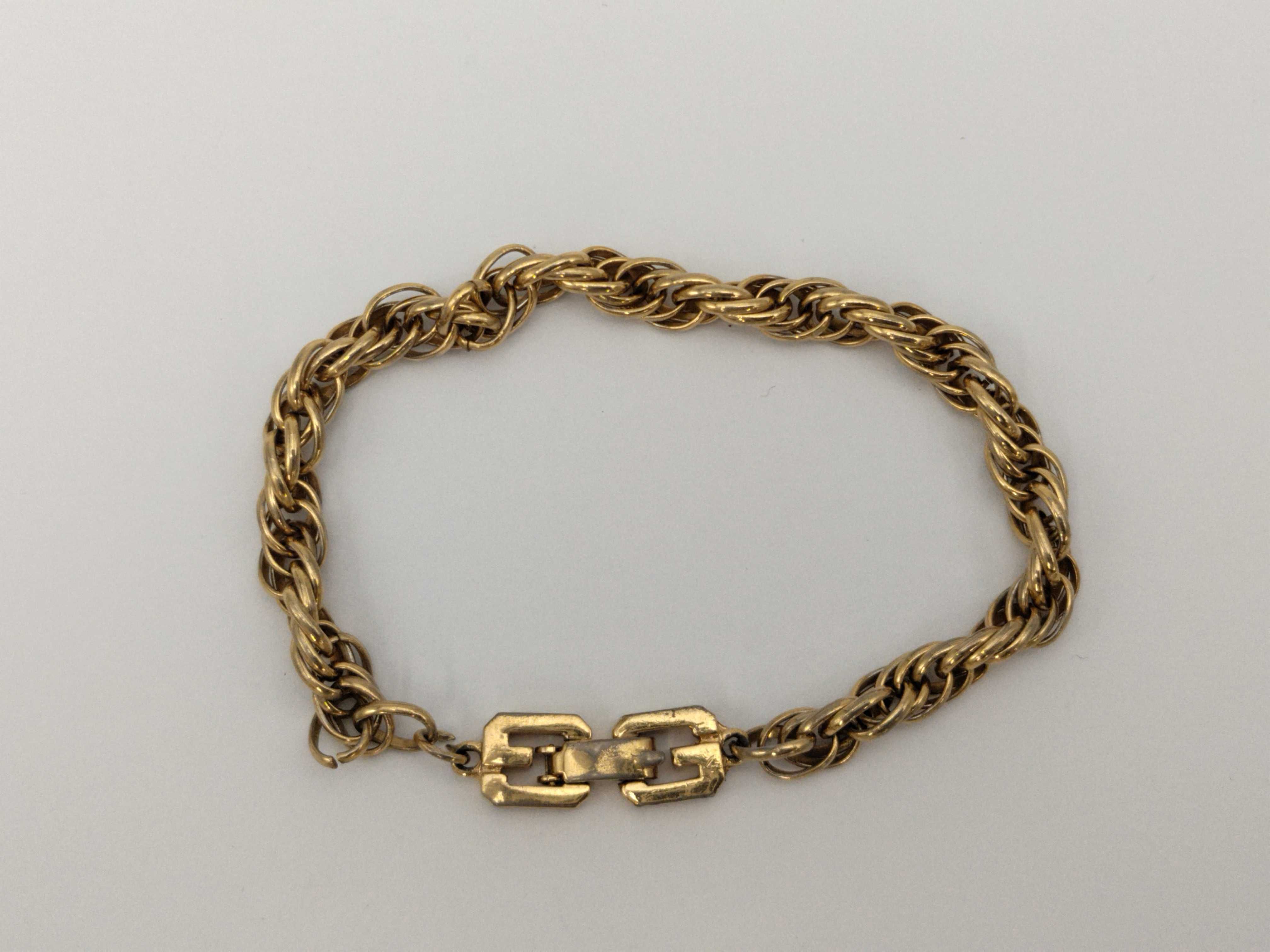 G-Logo Vintage Twist Chain Rope Chain Gold Bracelet/Bangle — view 2