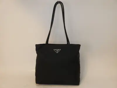 Nylon Black Hand Tote Bag