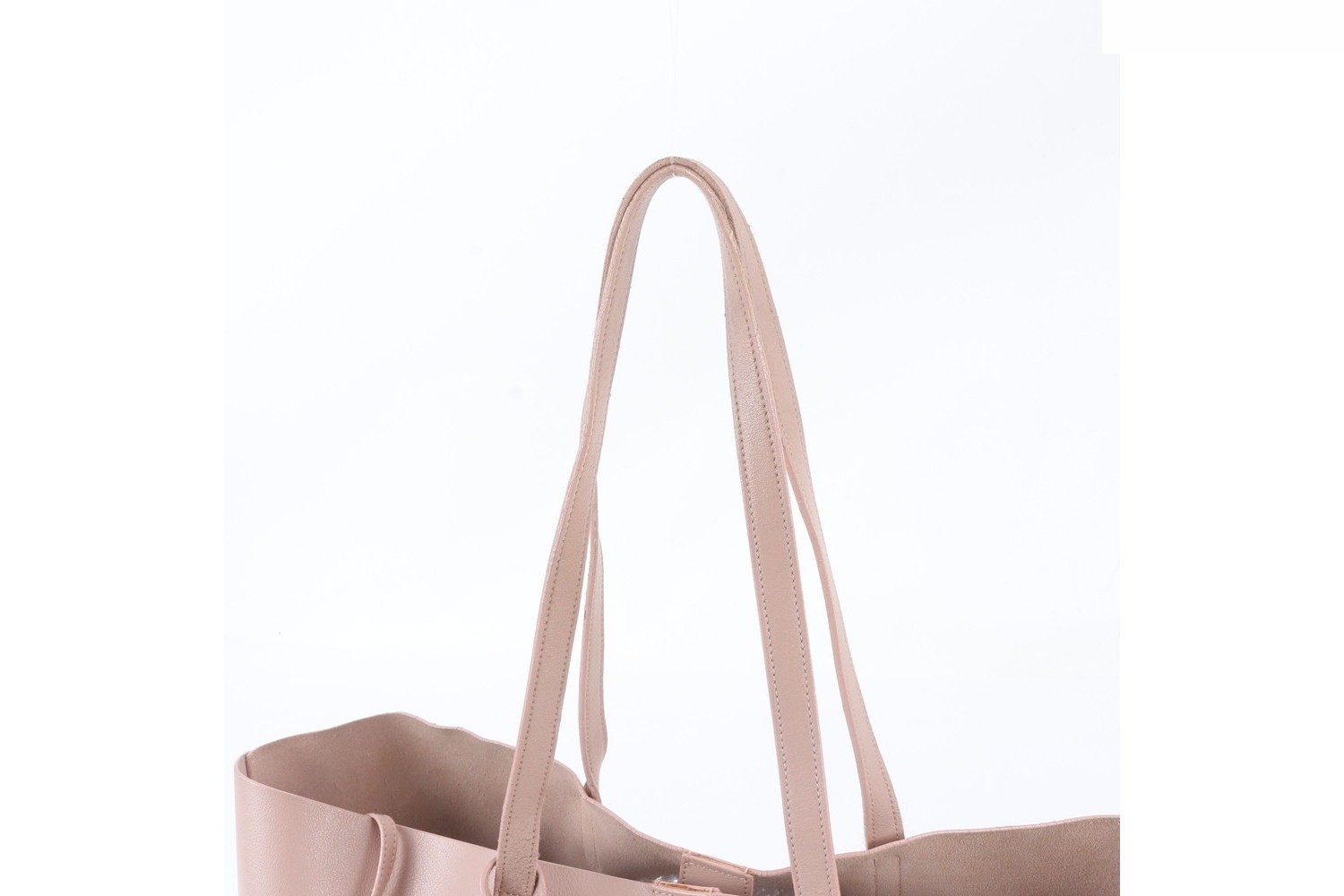 Leather tote bag with pouch for shopping. — view 2