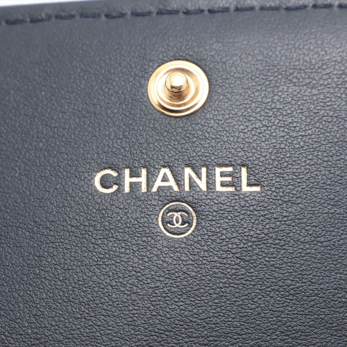 Deauville Tweed Long Wallet, Navy x Gold, Gold Hardware, 28103696 — view 9