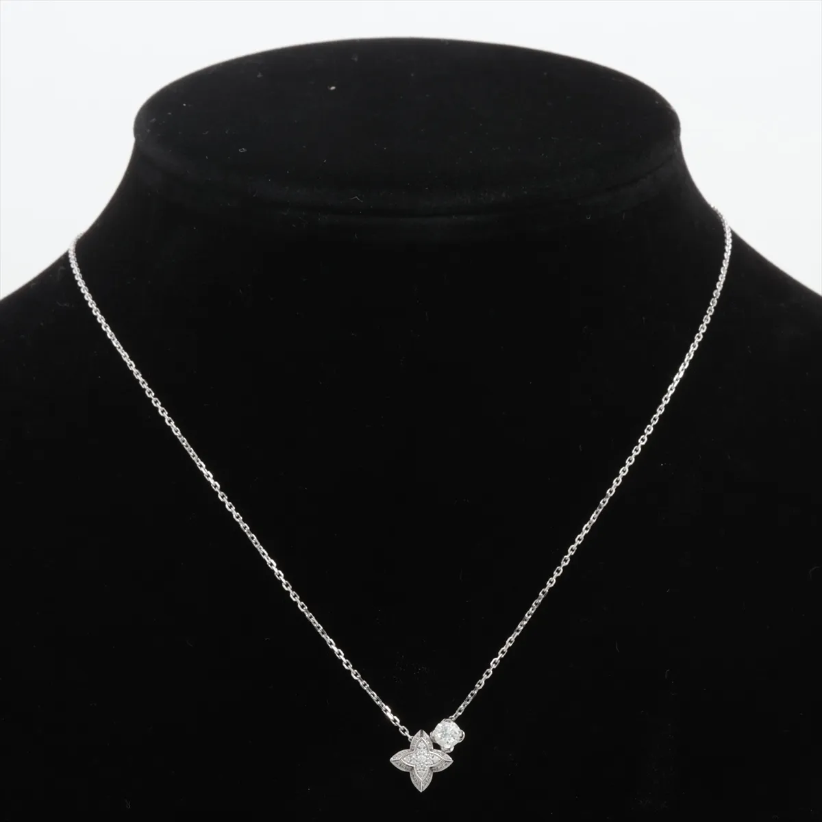 LV Double Round Diamond Necklace 750 (WG) 4.9g Diamond Diameter Approx. 4.10mm H27917 — view 5