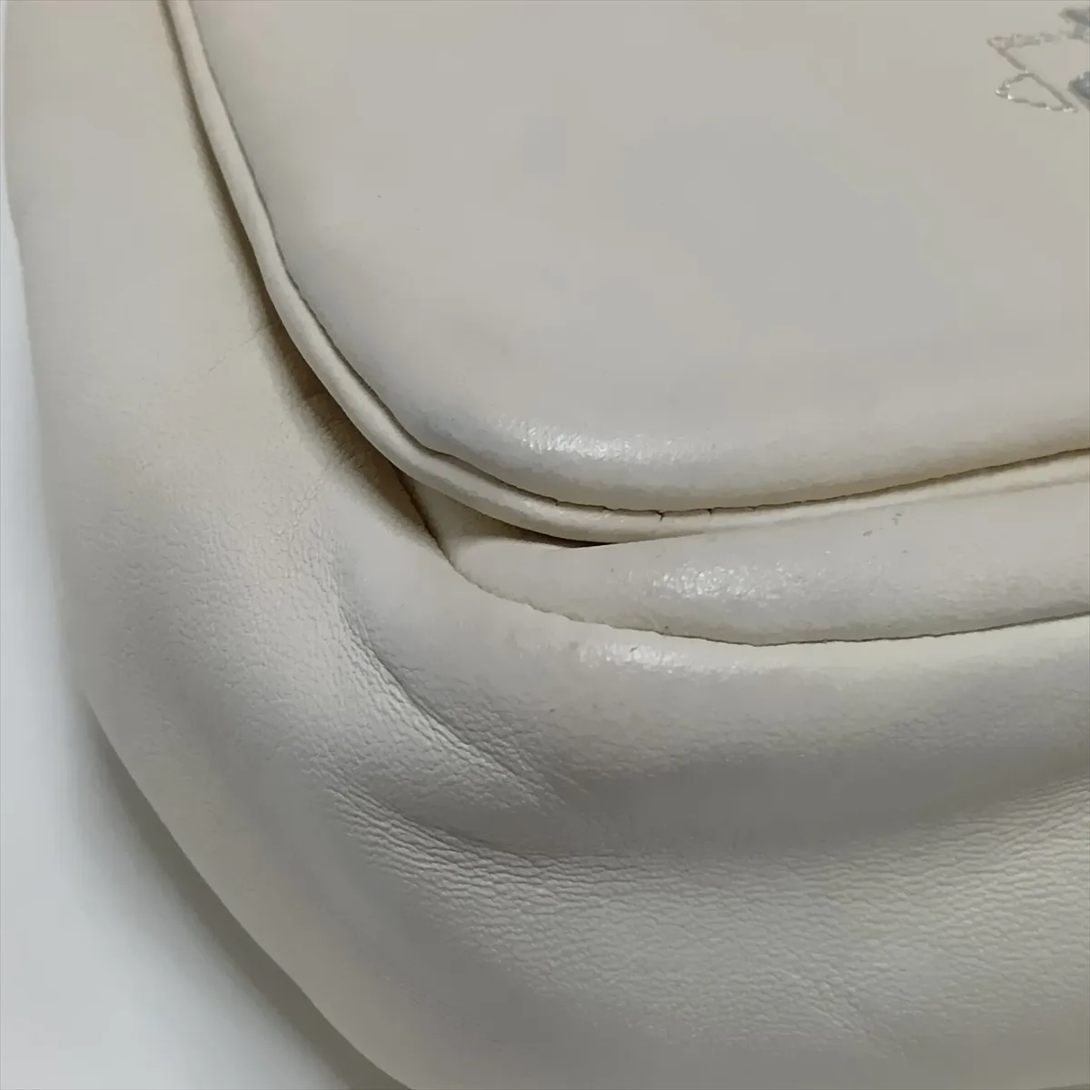 Coco Mark Lambskin Single Flap Double Chain Bag, White, Silver Hardware, 12913906, Serial Number in the 12-series, Aftermarket Repairs — view 11