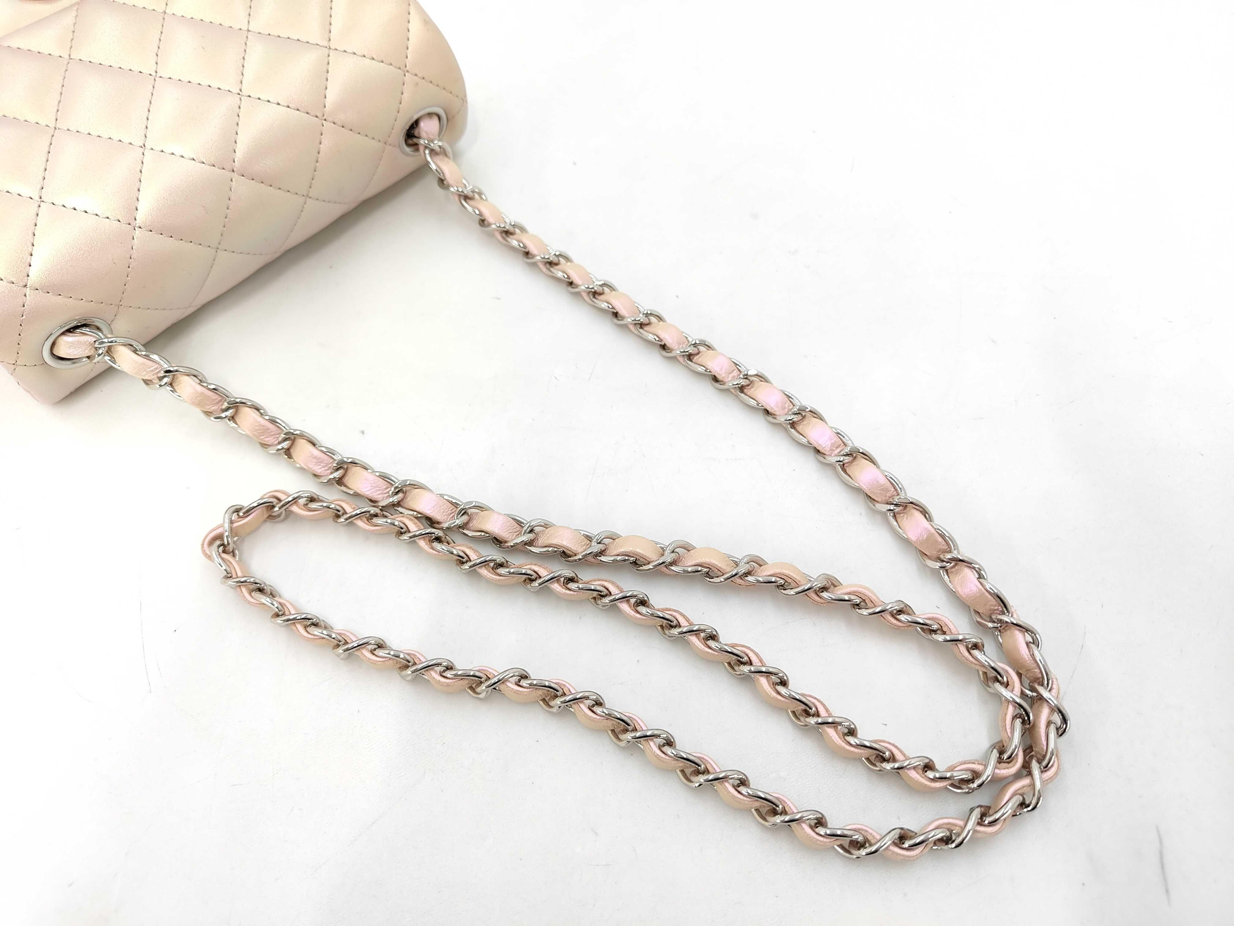 Mini Matelassé Pink Plate Shoulder Bag — view 5