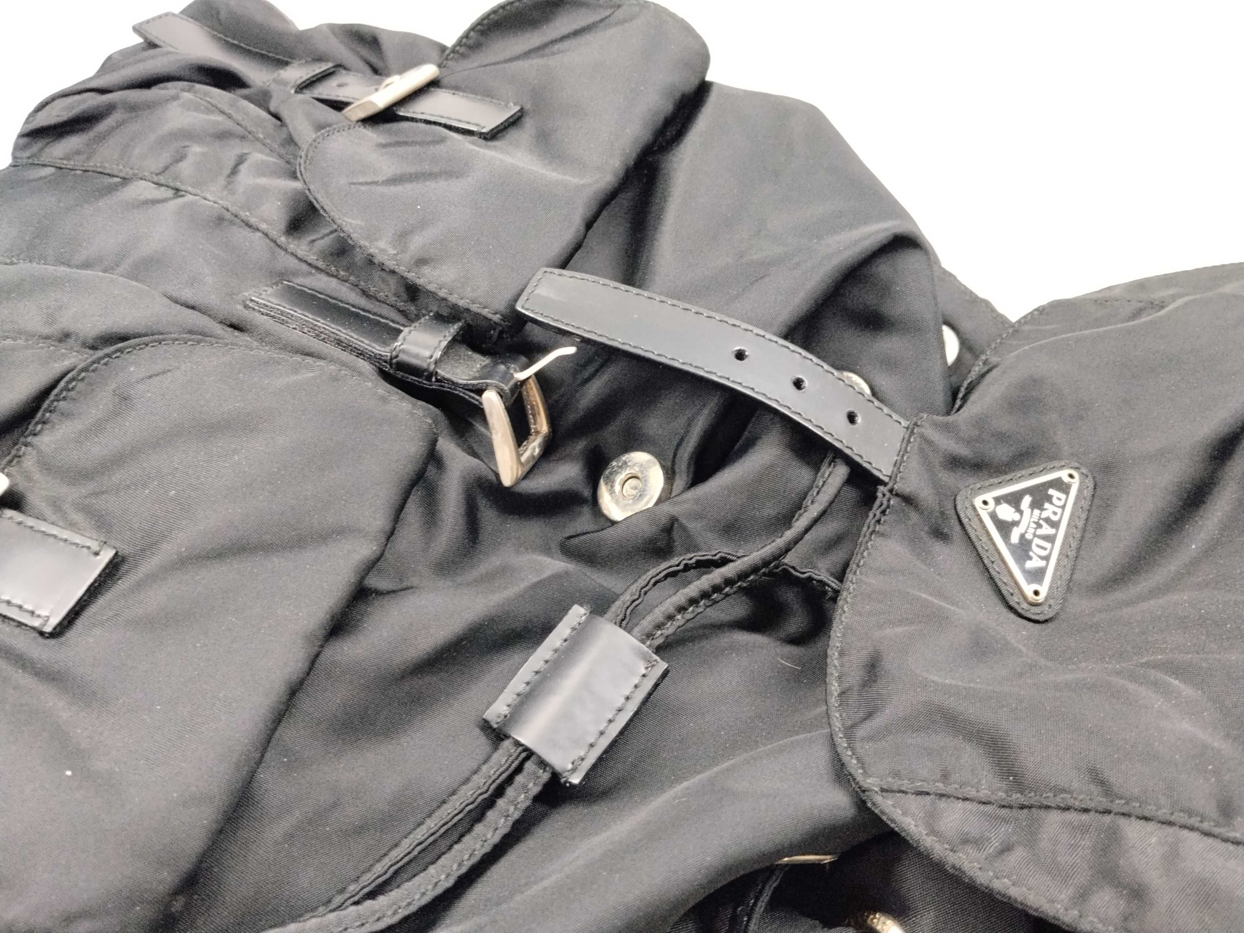 Nylon Backpack with Triangle Logo — view 9