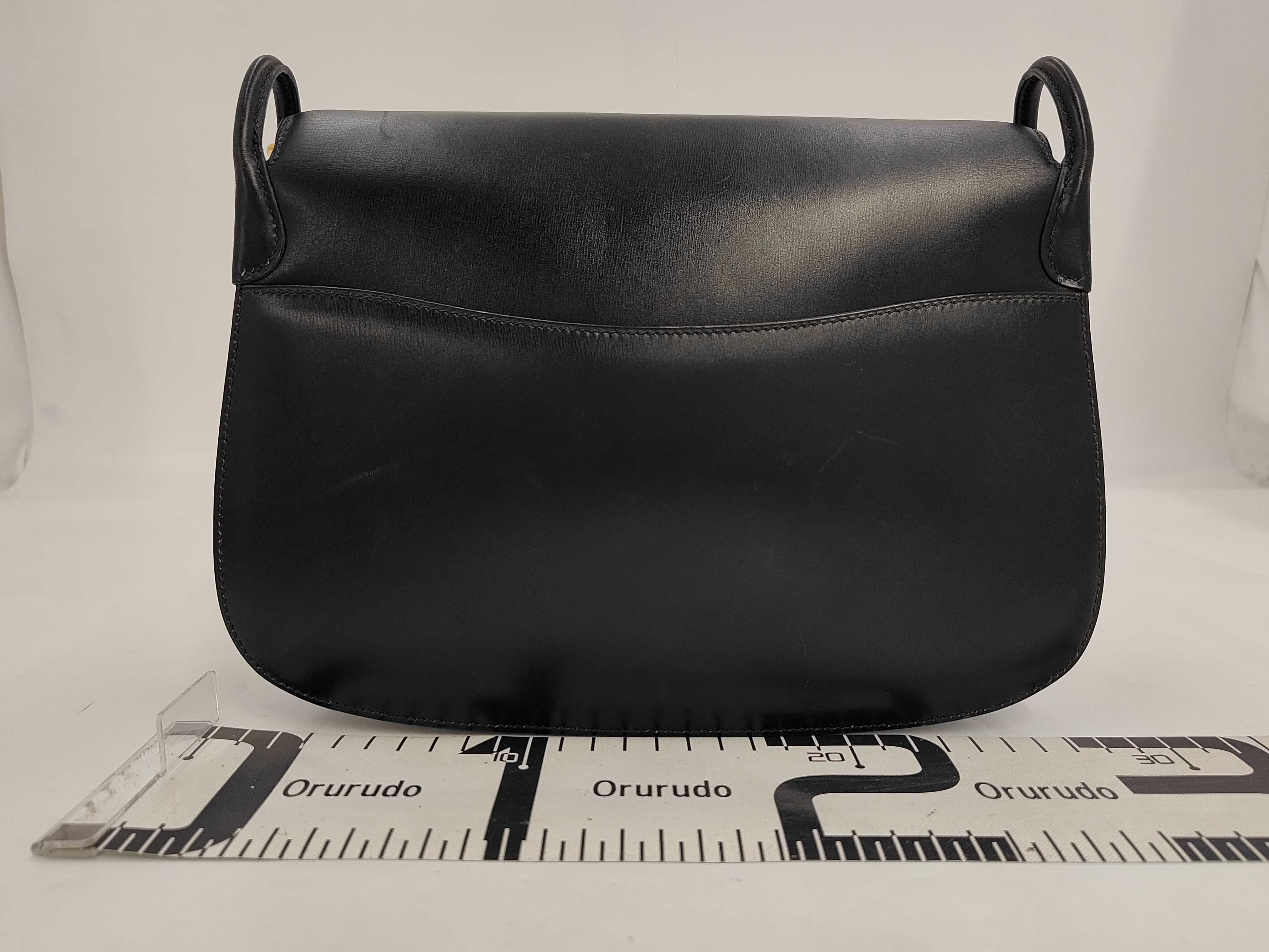 Vintage Shoulder Bag, Box Calf Leather, Black Shoulder Bag — view 2