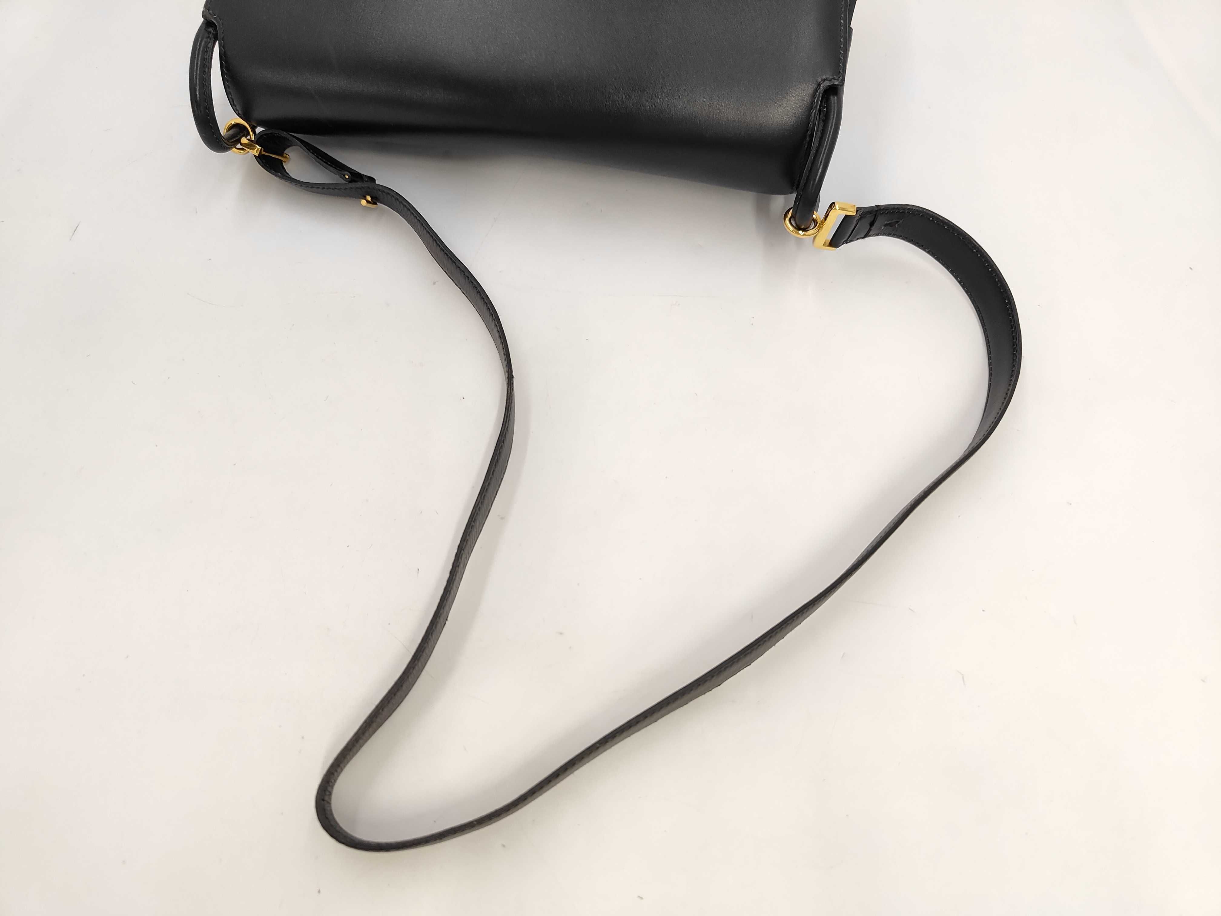 Vintage Shoulder Bag, Box Calf Leather, Black Shoulder Bag — view 5