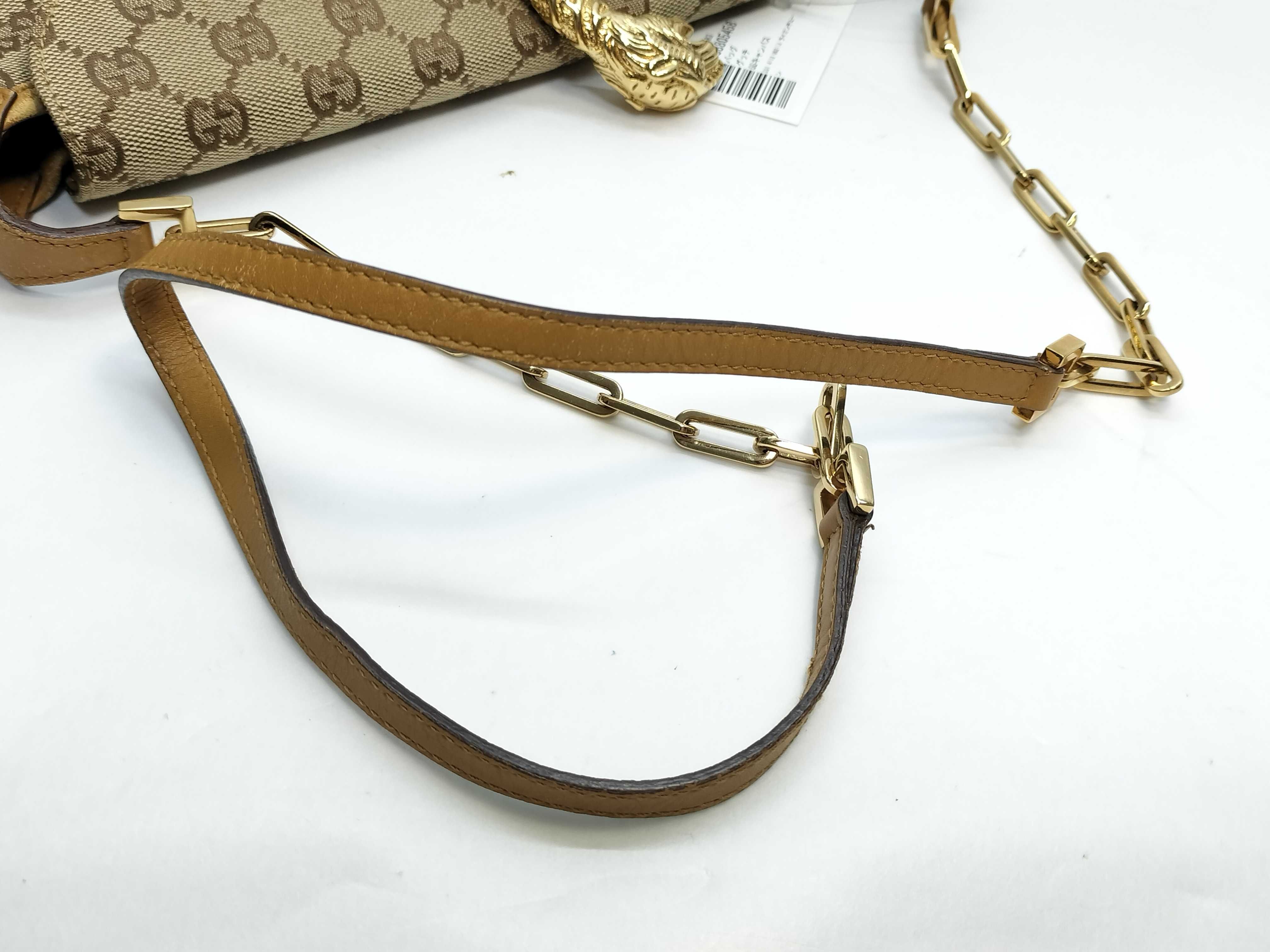 GG Canvas 001 4113 002113 Lion Chain Shoulder Bag — view 5