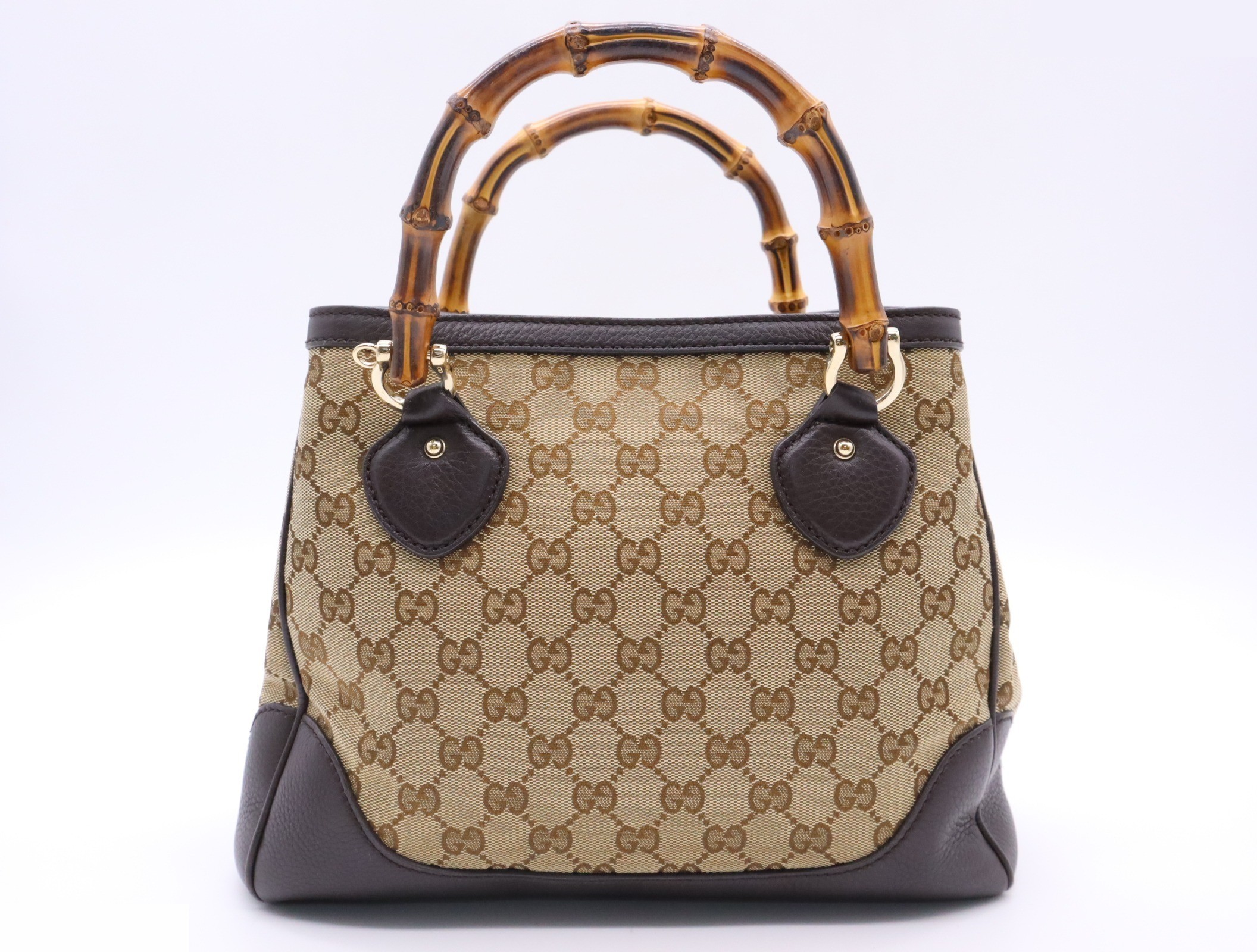 GG Canvas Bamboo Handbag, Beige — view 2