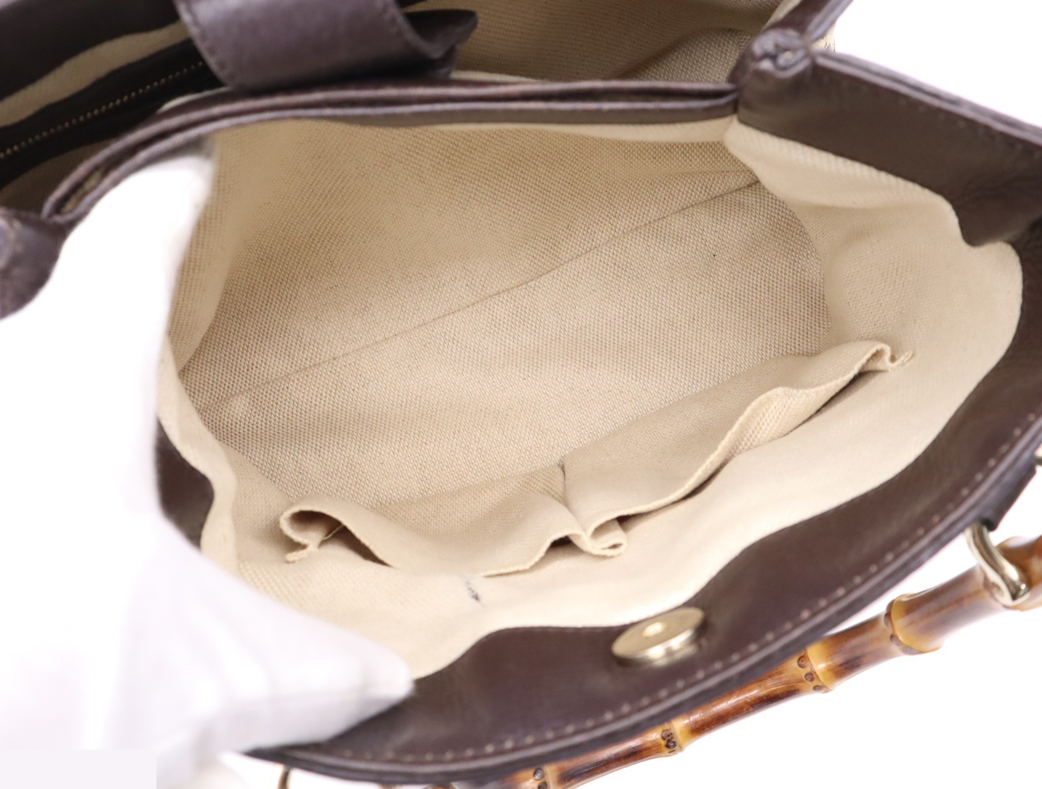 GG Canvas Bamboo Handbag, Beige — view 8