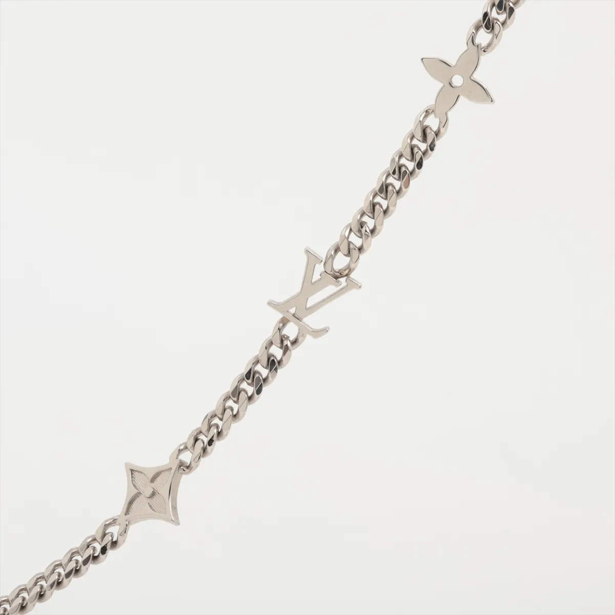 M01490 Monogram Raw RM5203 Necklace, Metal, Silver. Shows signs of wear including — view 2