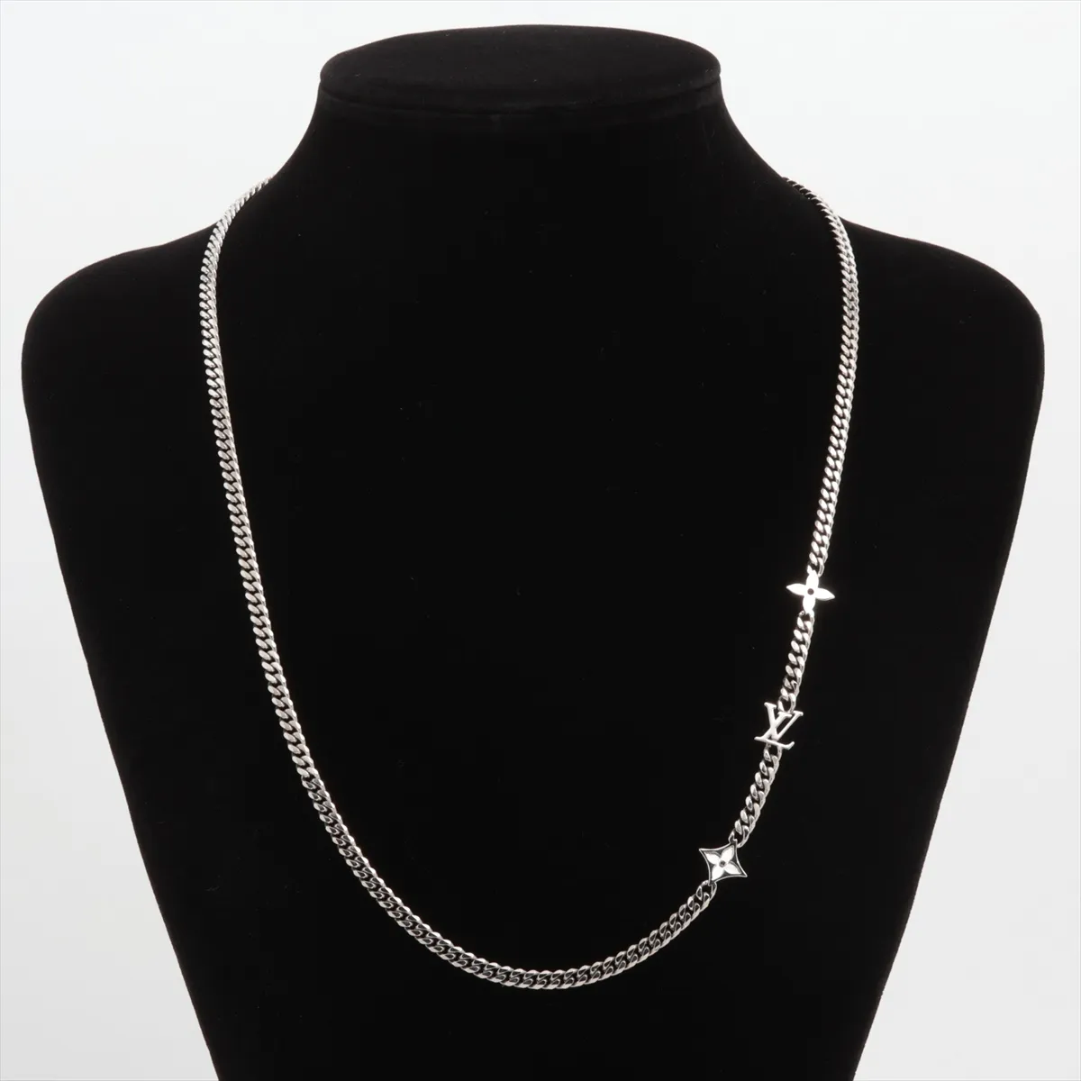 M01490 Monogram Raw RM5203 Necklace, Metal, Silver. Shows signs of wear including — view 6