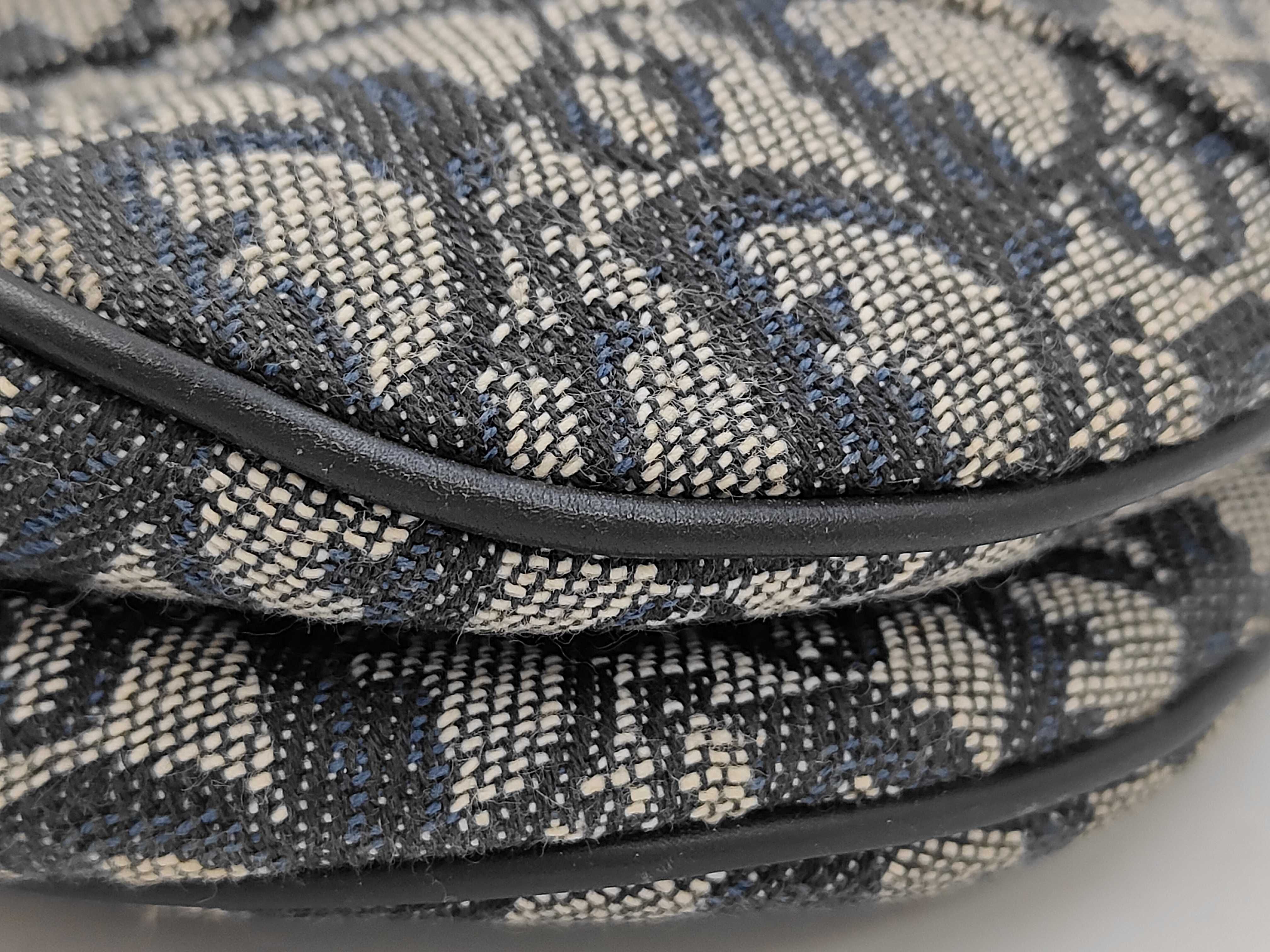 Saddle Blue Monogram Canvas Bag — view 4