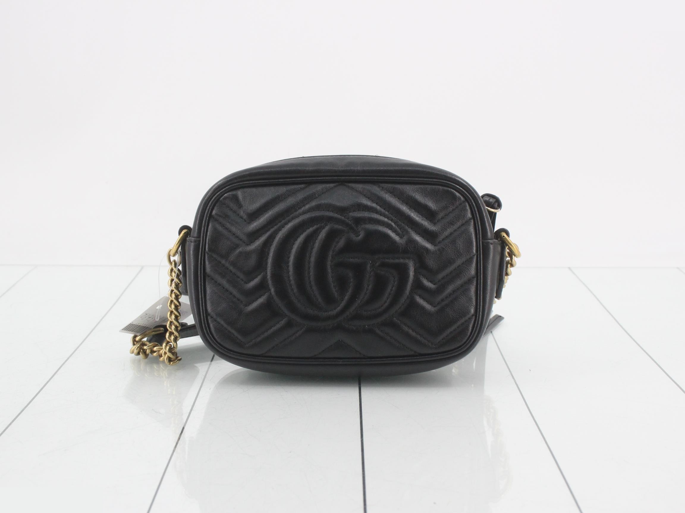 GG Marmont Leather Shoulder Bag, Black — view 2