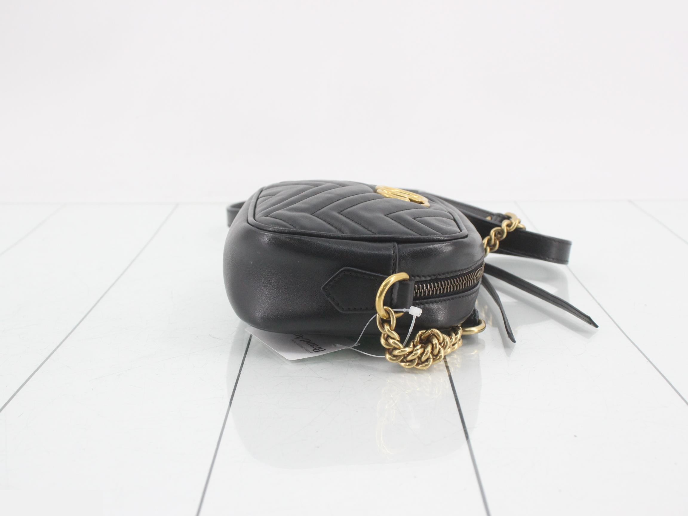 GG Marmont Leather Shoulder Bag, Black — view 3