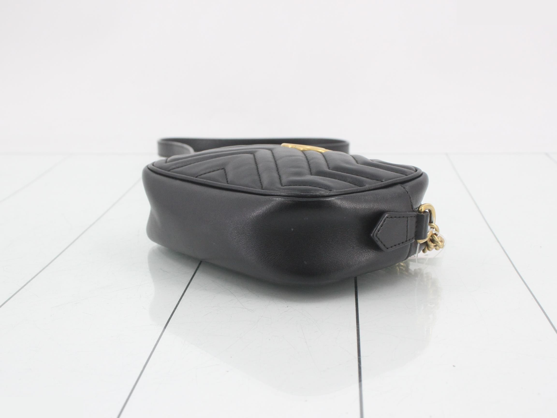 GG Marmont Leather Shoulder Bag, Black — view 6