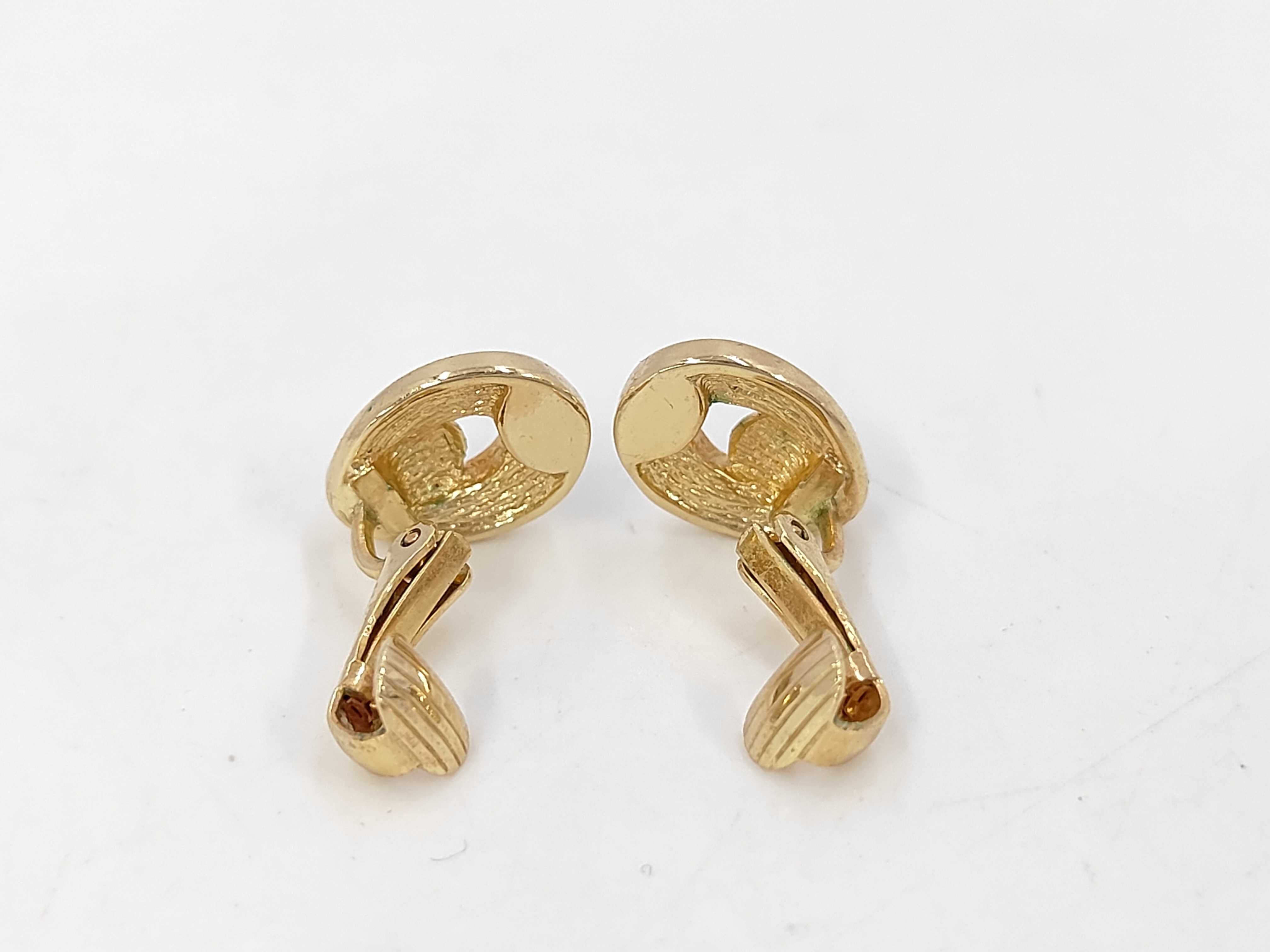 Horseshoe Rhinestone Gold (YG) Earrings — view 4