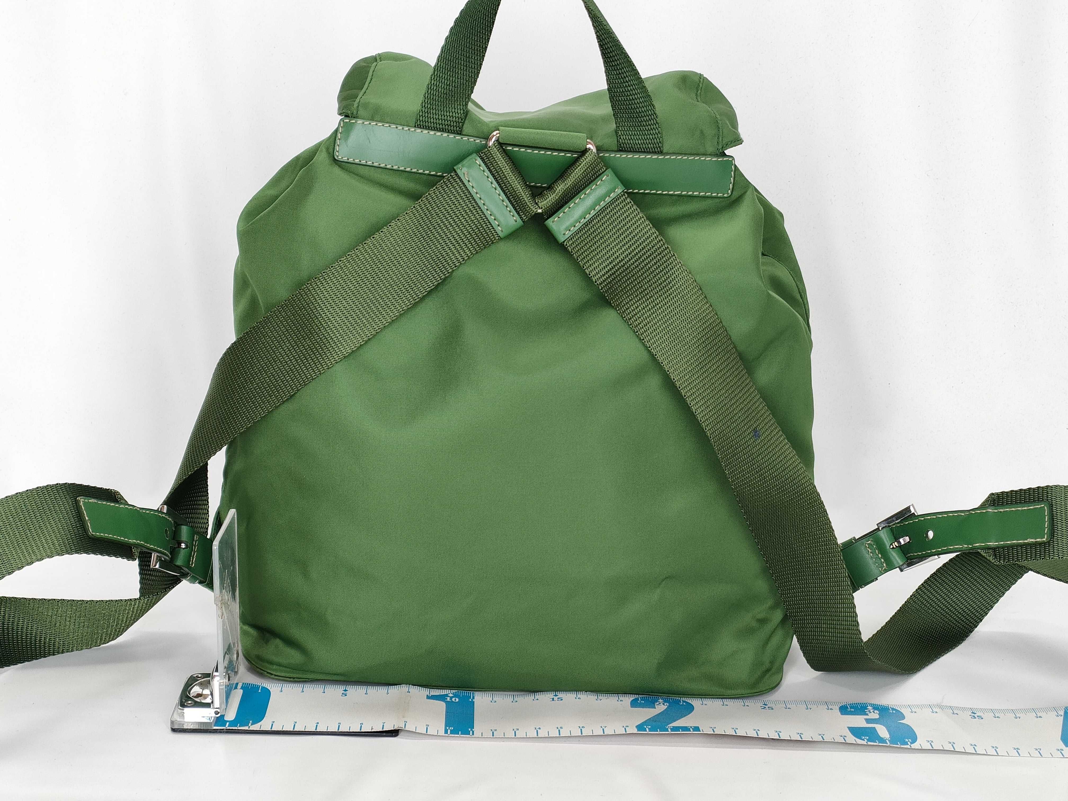 nylon backpack, Prada backpack, nylon, green, Galasta backpack — view 2
