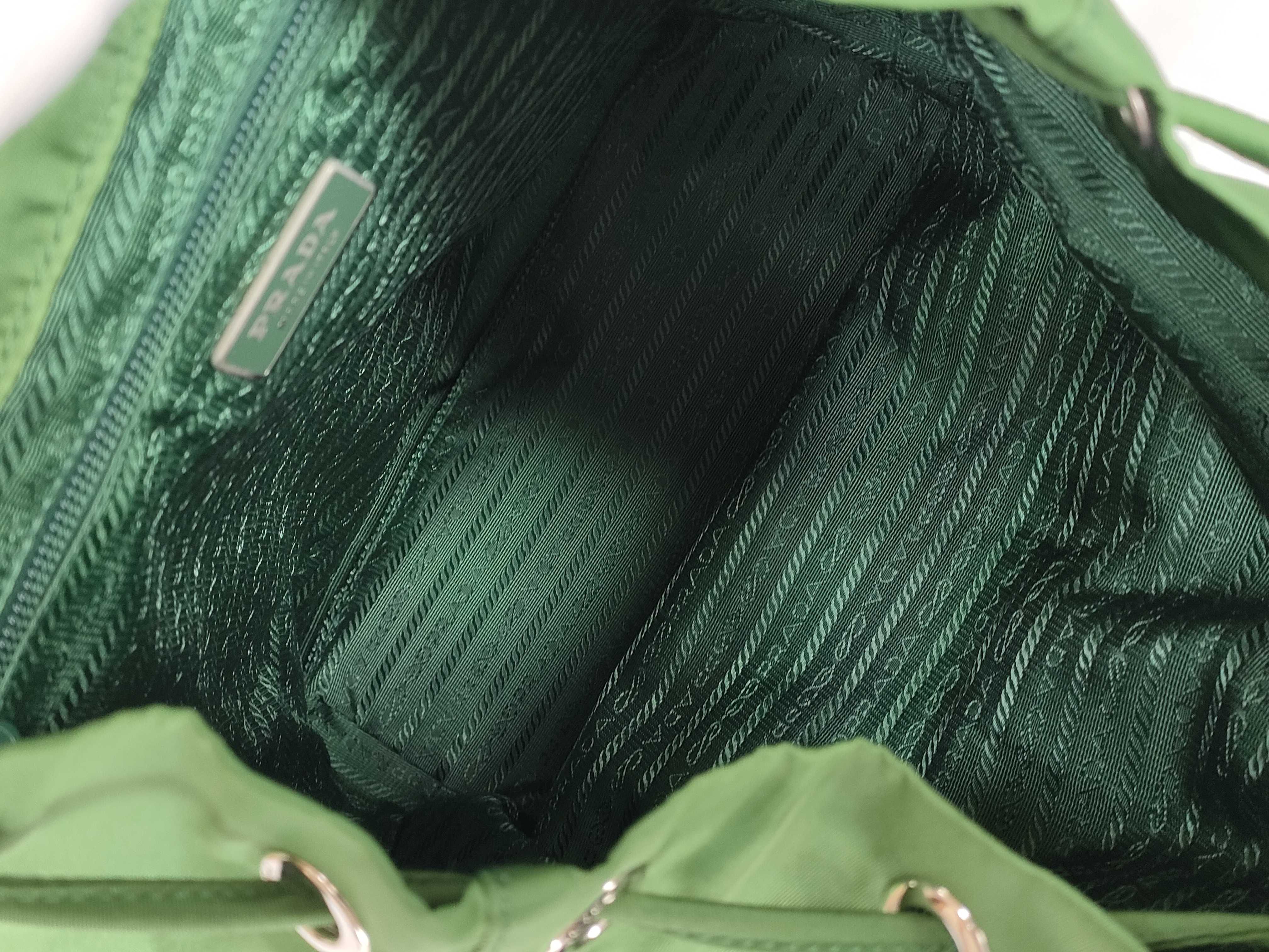 nylon backpack, Prada backpack, nylon, green, Galasta backpack — view 12