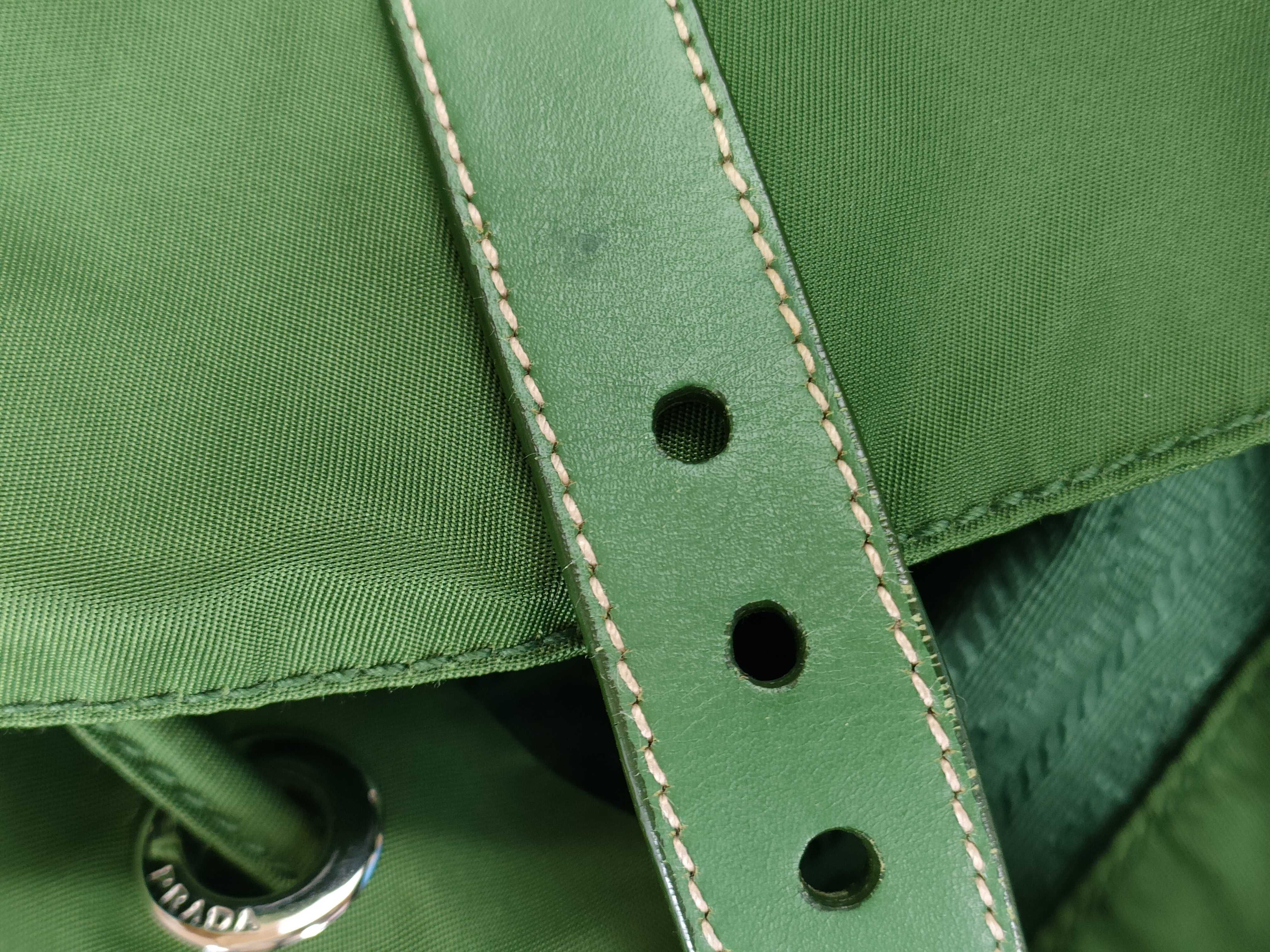 nylon backpack, Prada backpack, nylon, green, Galasta backpack — view 15