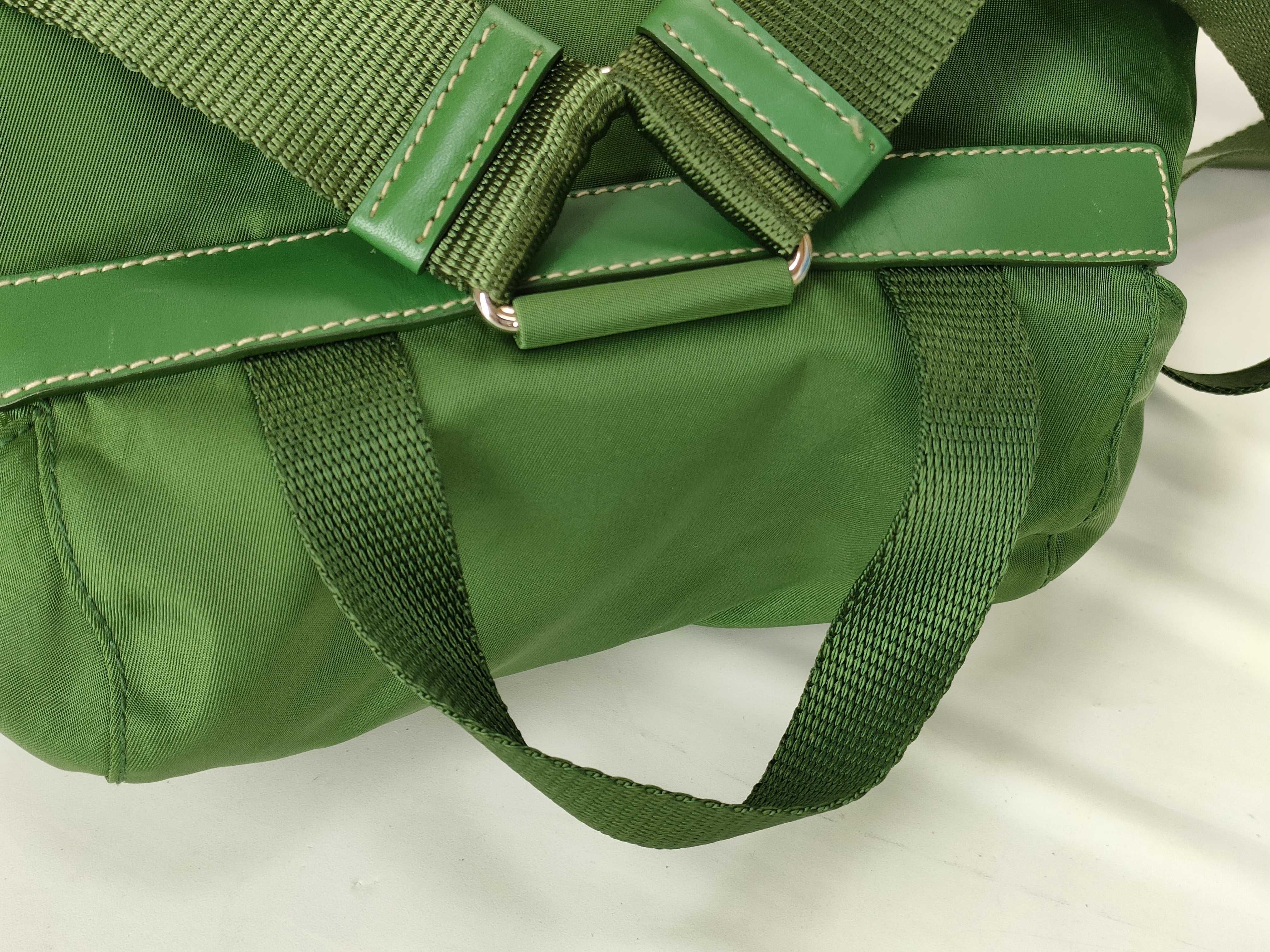 nylon backpack, Prada backpack, nylon, green, Galasta backpack — view 3