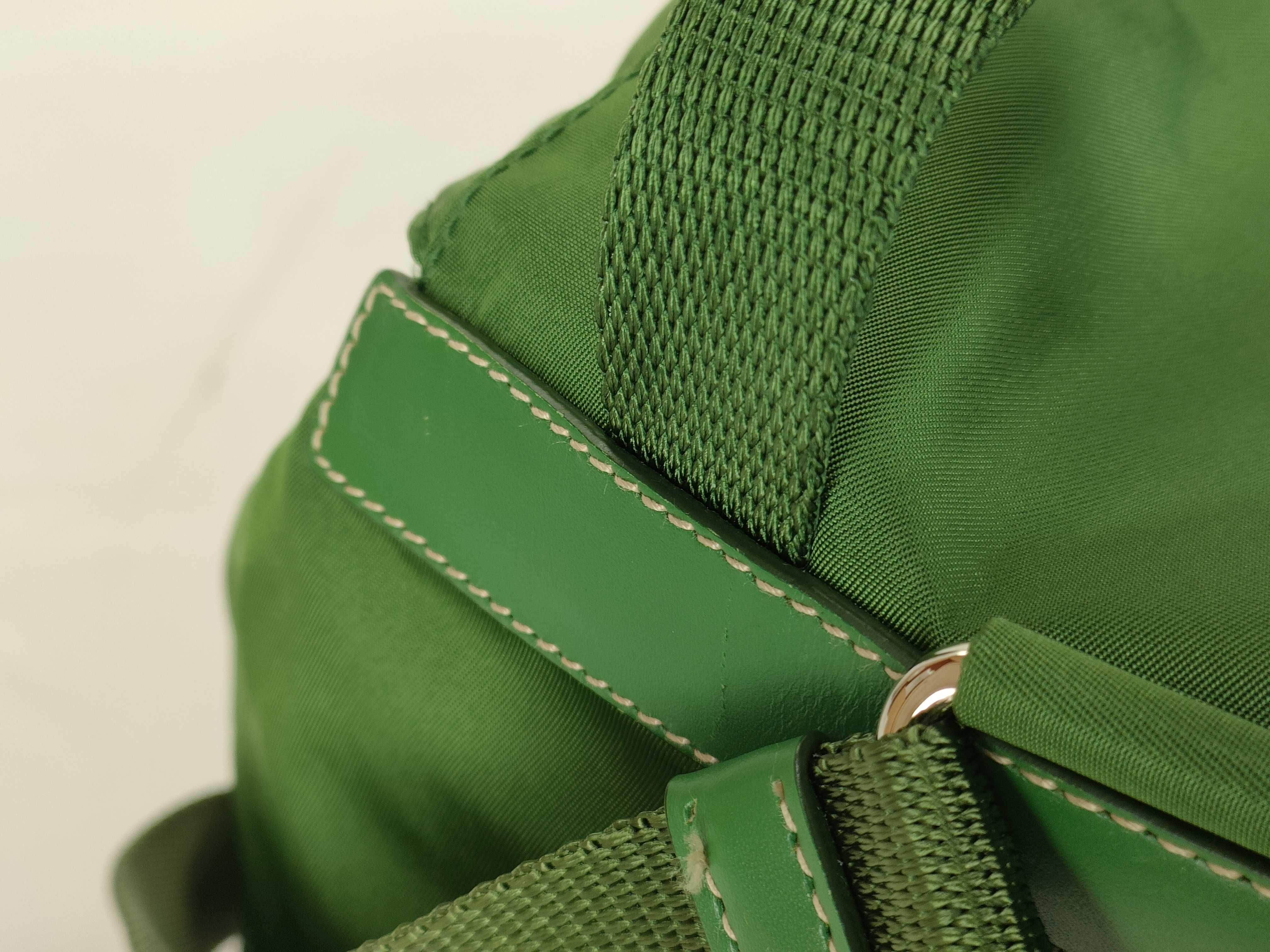 nylon backpack, Prada backpack, nylon, green, Galasta backpack — view 5