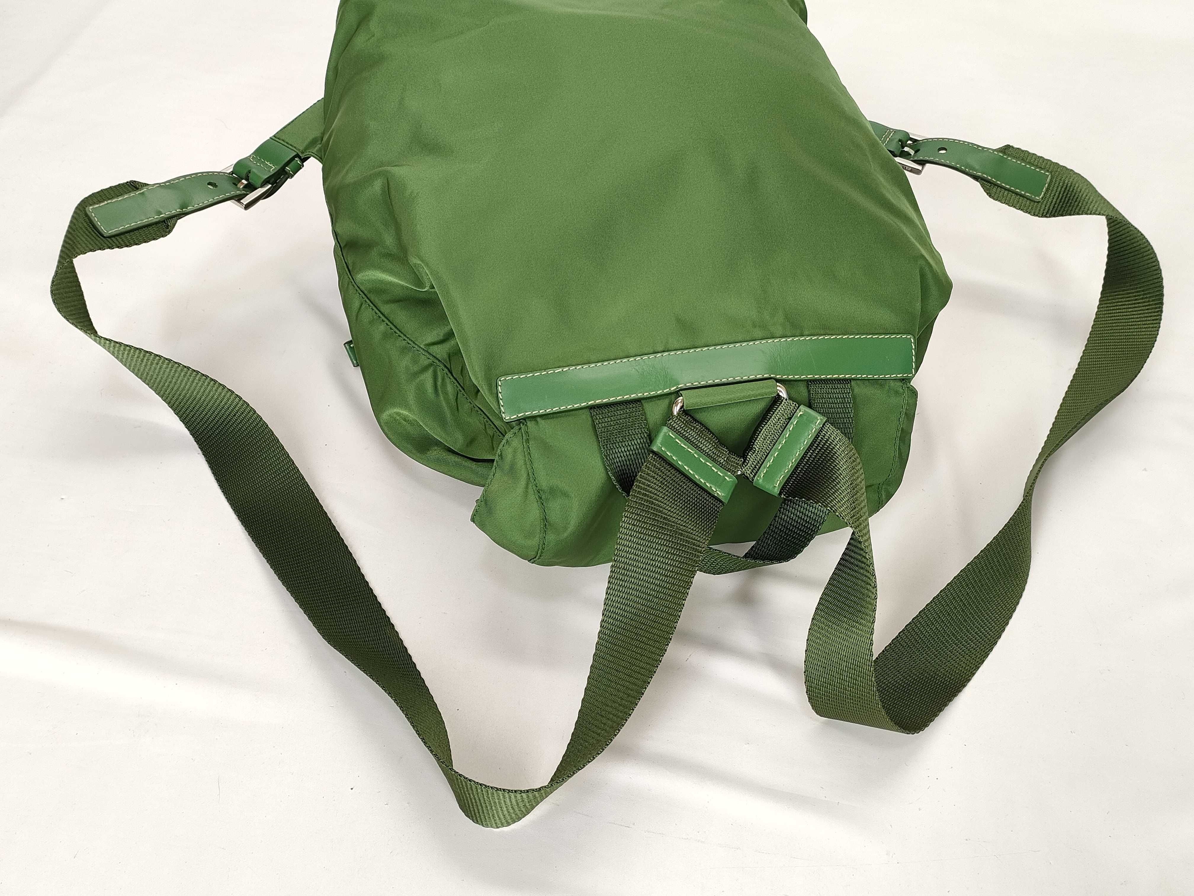 nylon backpack, Prada backpack, nylon, green, Galasta backpack — view 6