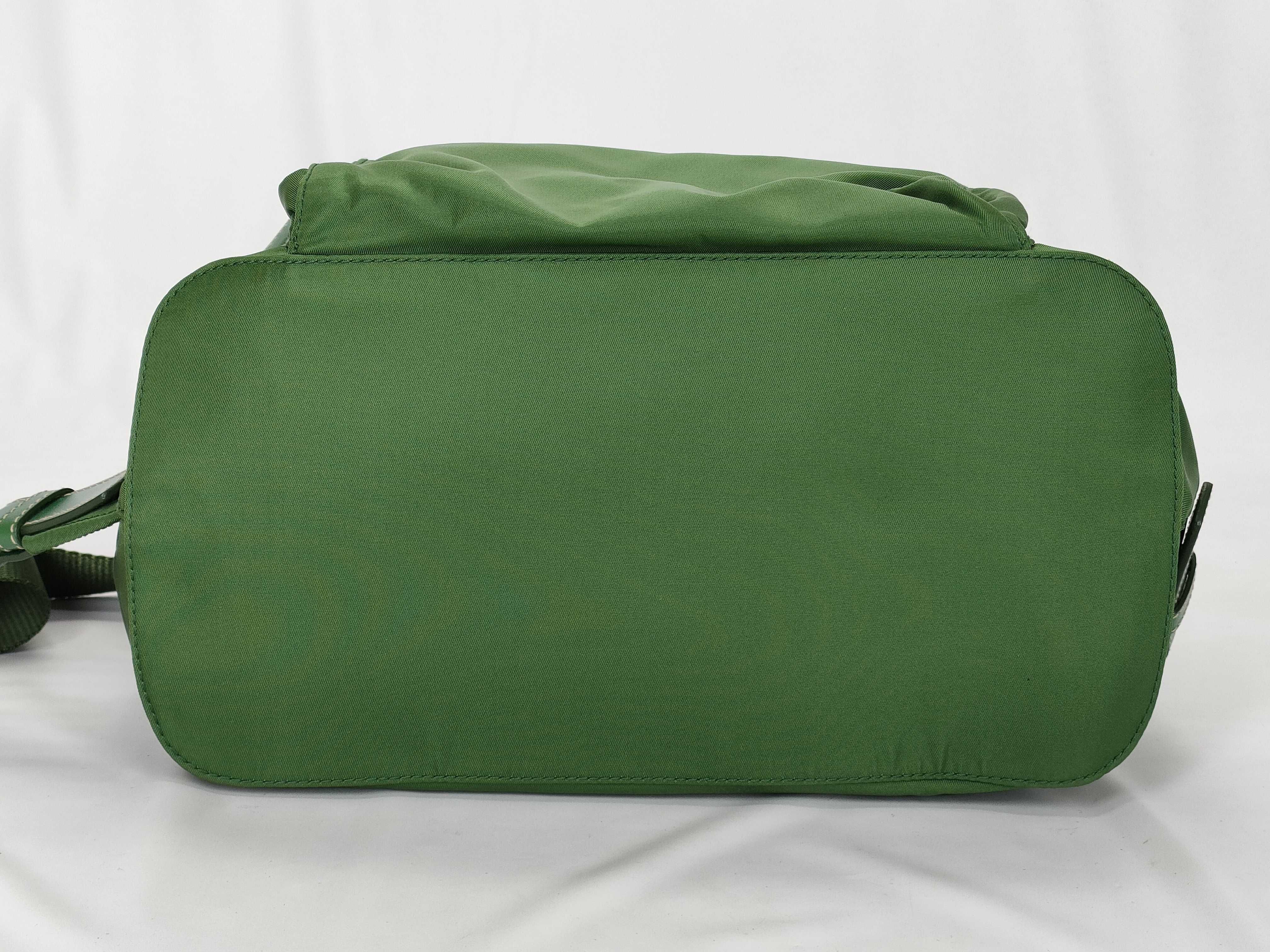 nylon backpack, Prada backpack, nylon, green, Galasta backpack — view 9