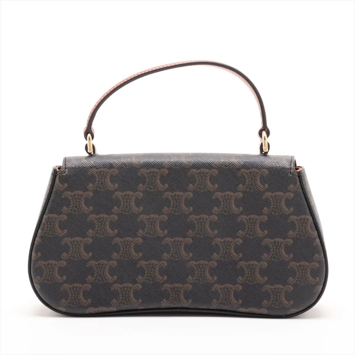 Triomphe Teen Laura PVC x Leather 2-Way Handbag Brown — view 2