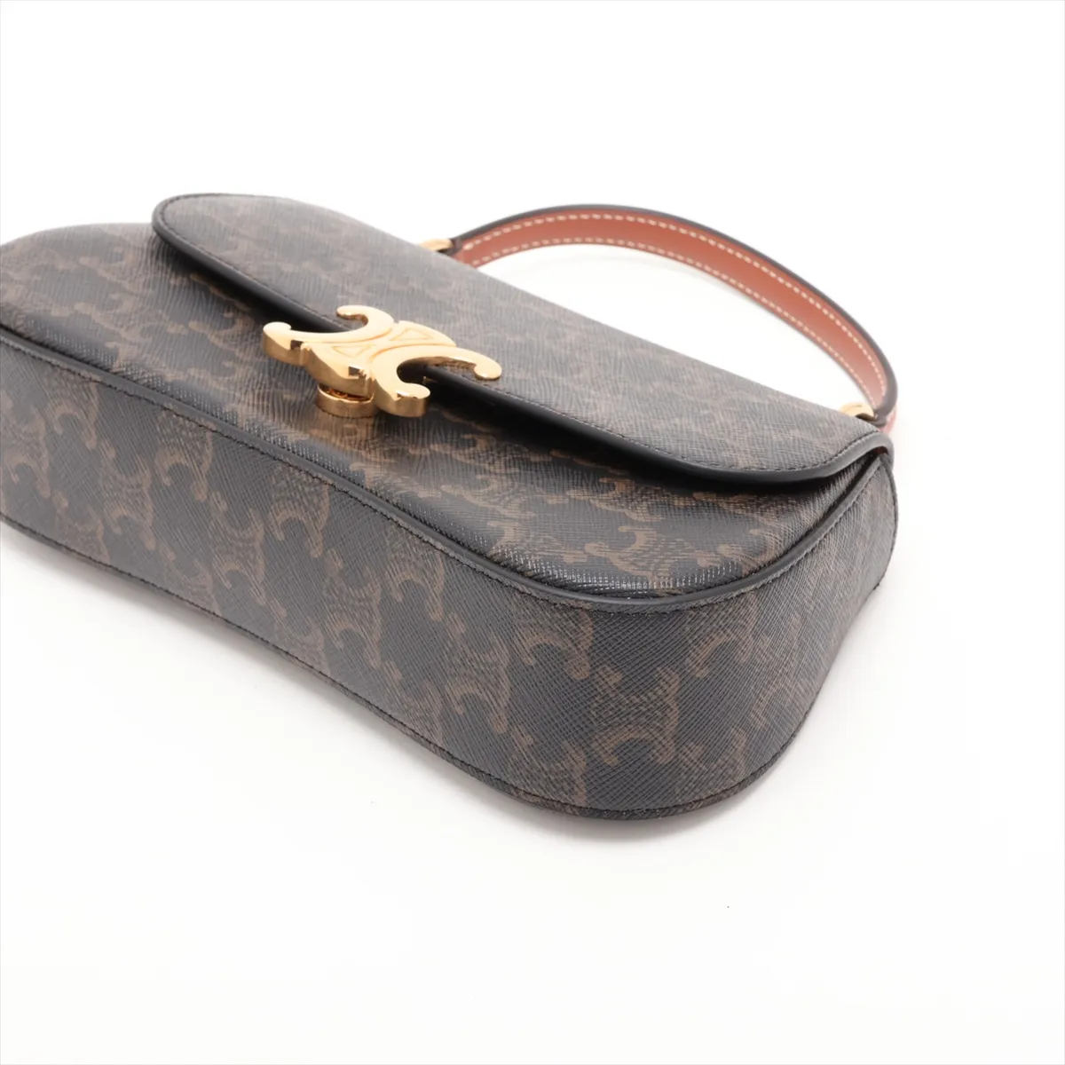 Triomphe Teen Laura PVC x Leather 2-Way Handbag Brown — view 3
