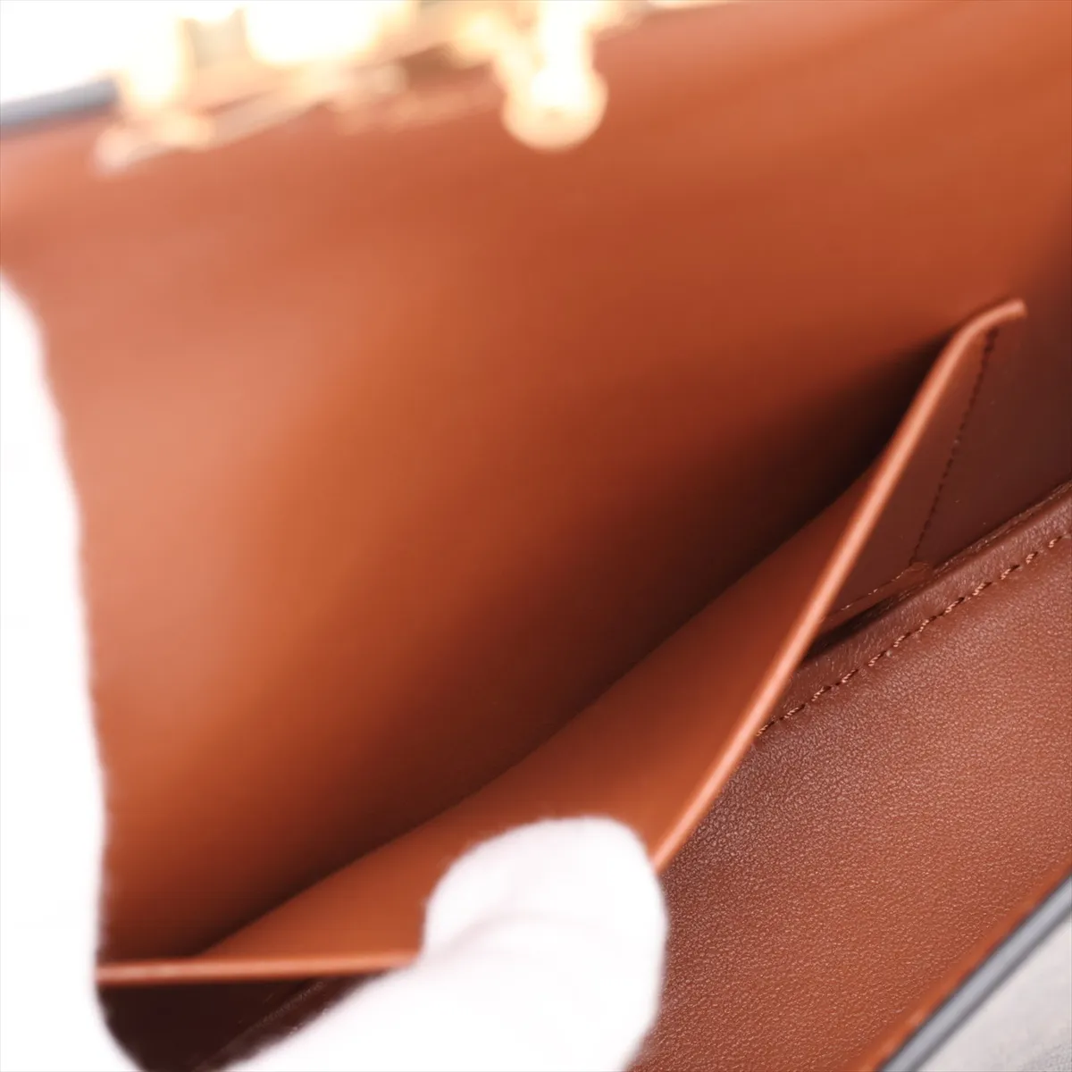 Triomphe Teen Laura PVC x Leather 2-Way Handbag Brown — view 9