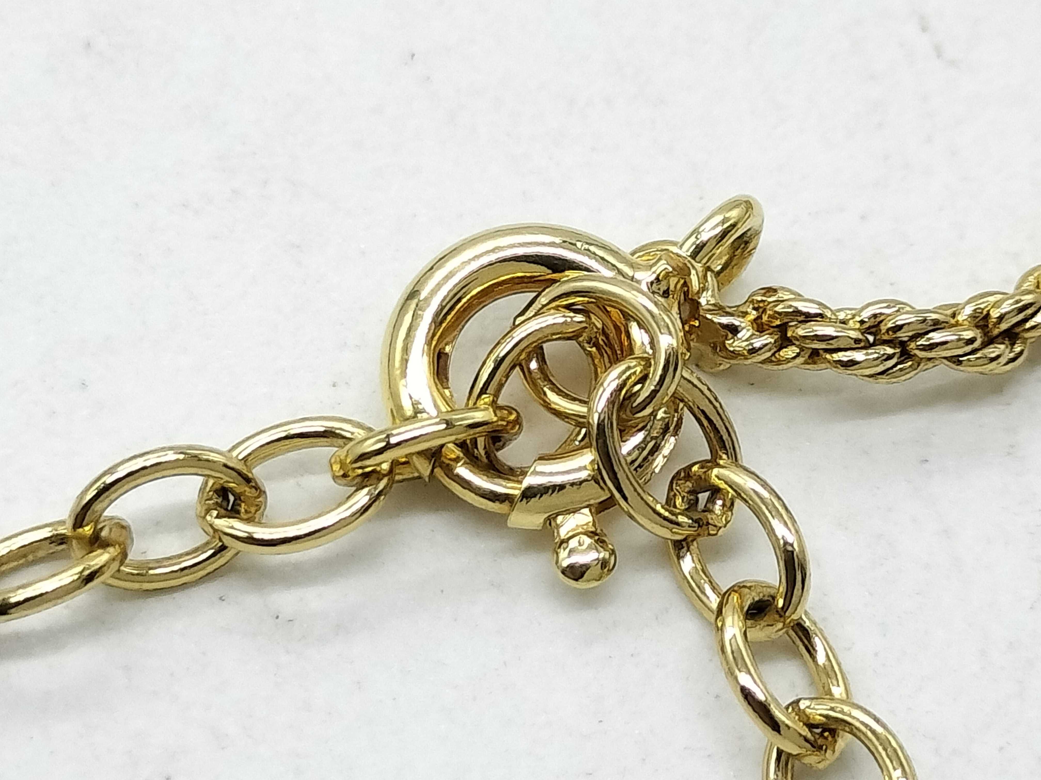 CD Logo Necklace with Rhinestones, Gold Color Necklace — view 4