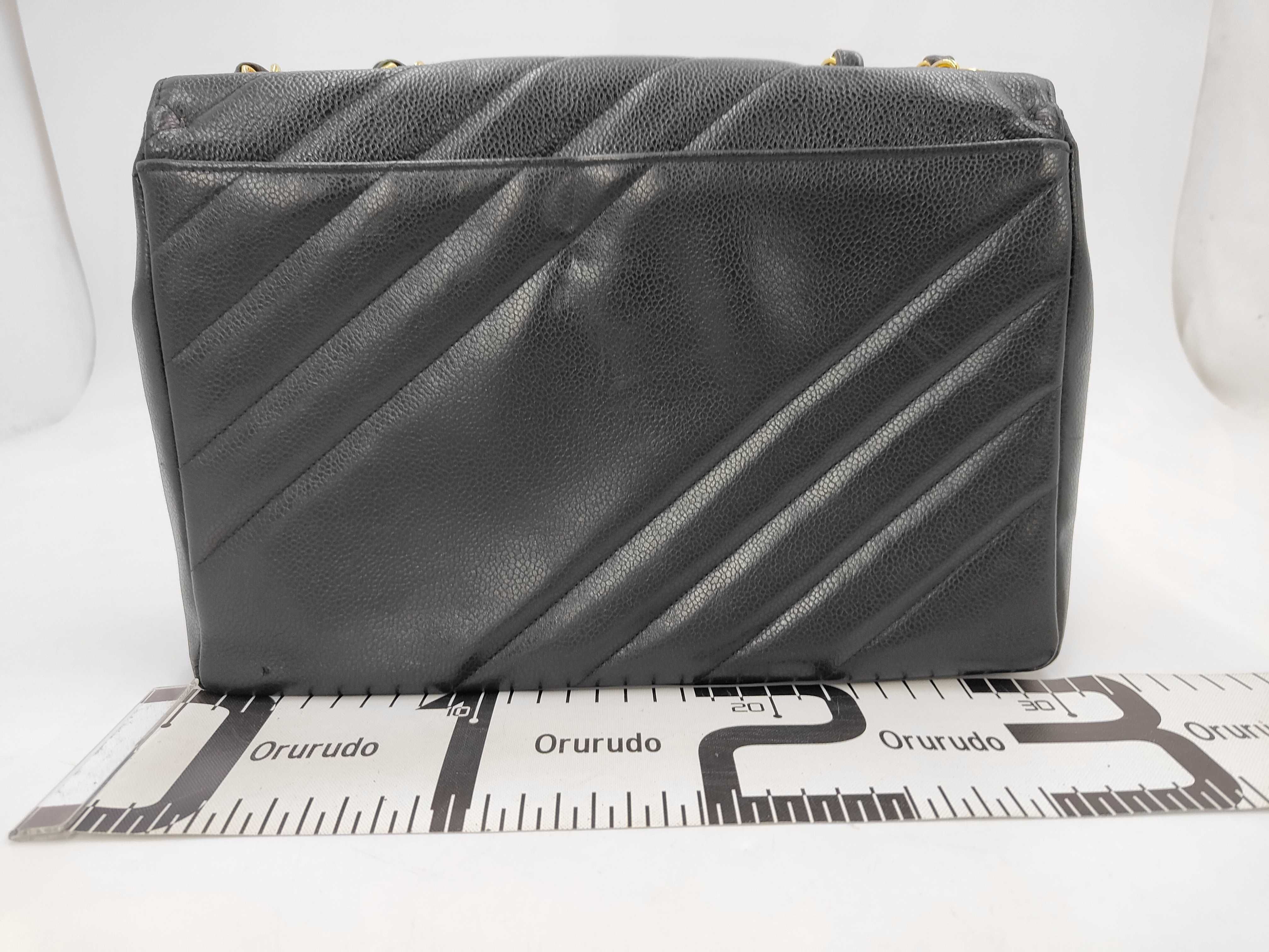 Caviar Skin Black Shoulder Bag — view 2