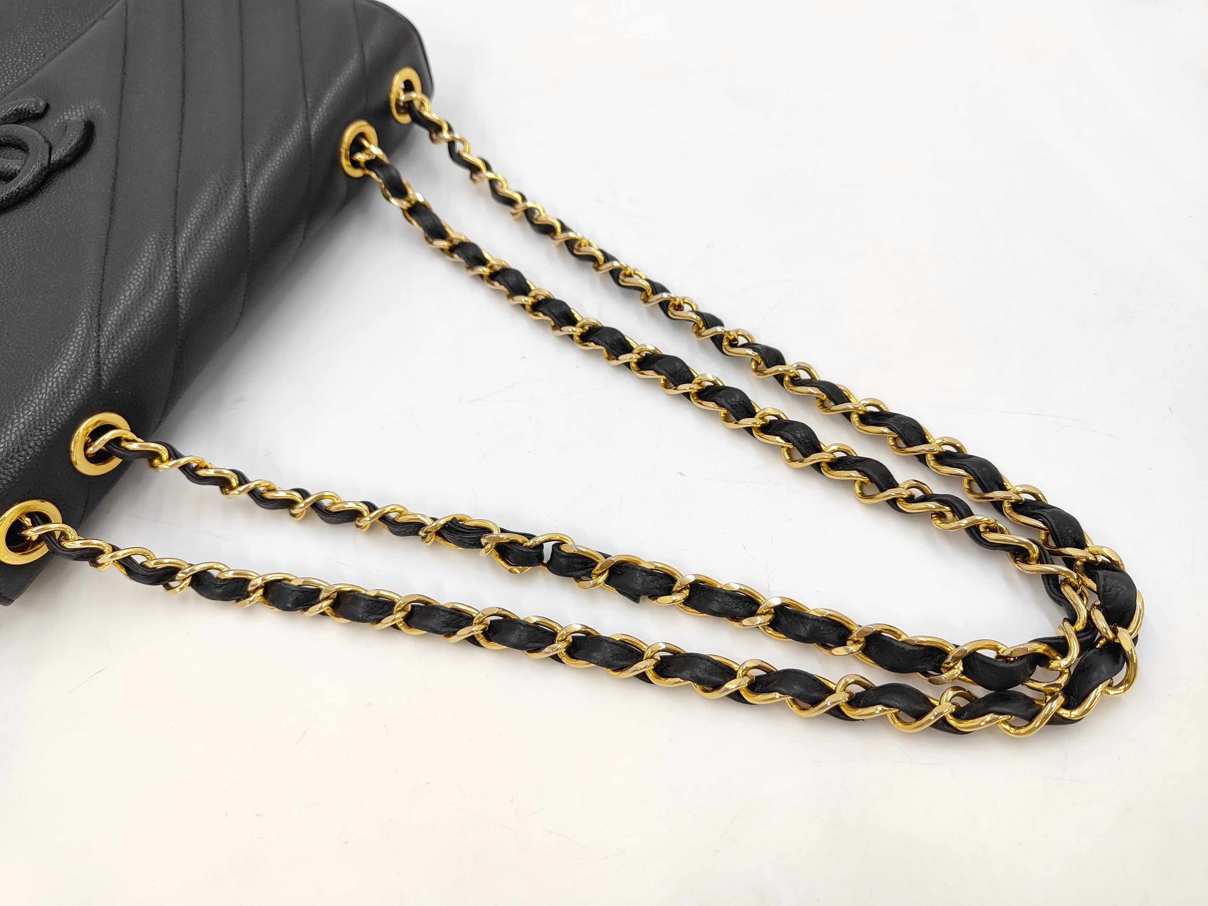 Caviar Skin Black Shoulder Bag — view 3