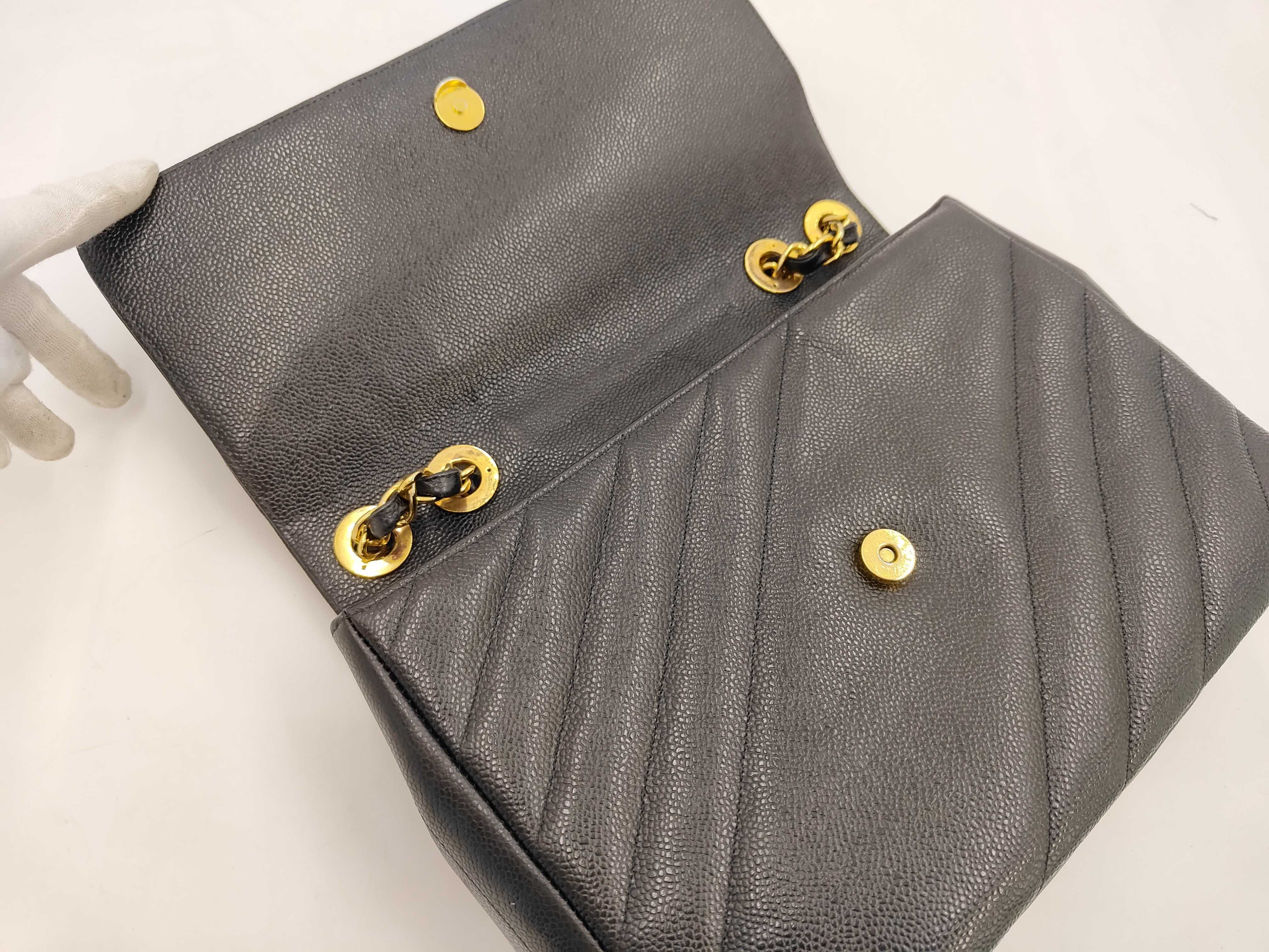 Caviar Skin Black Shoulder Bag — view 7