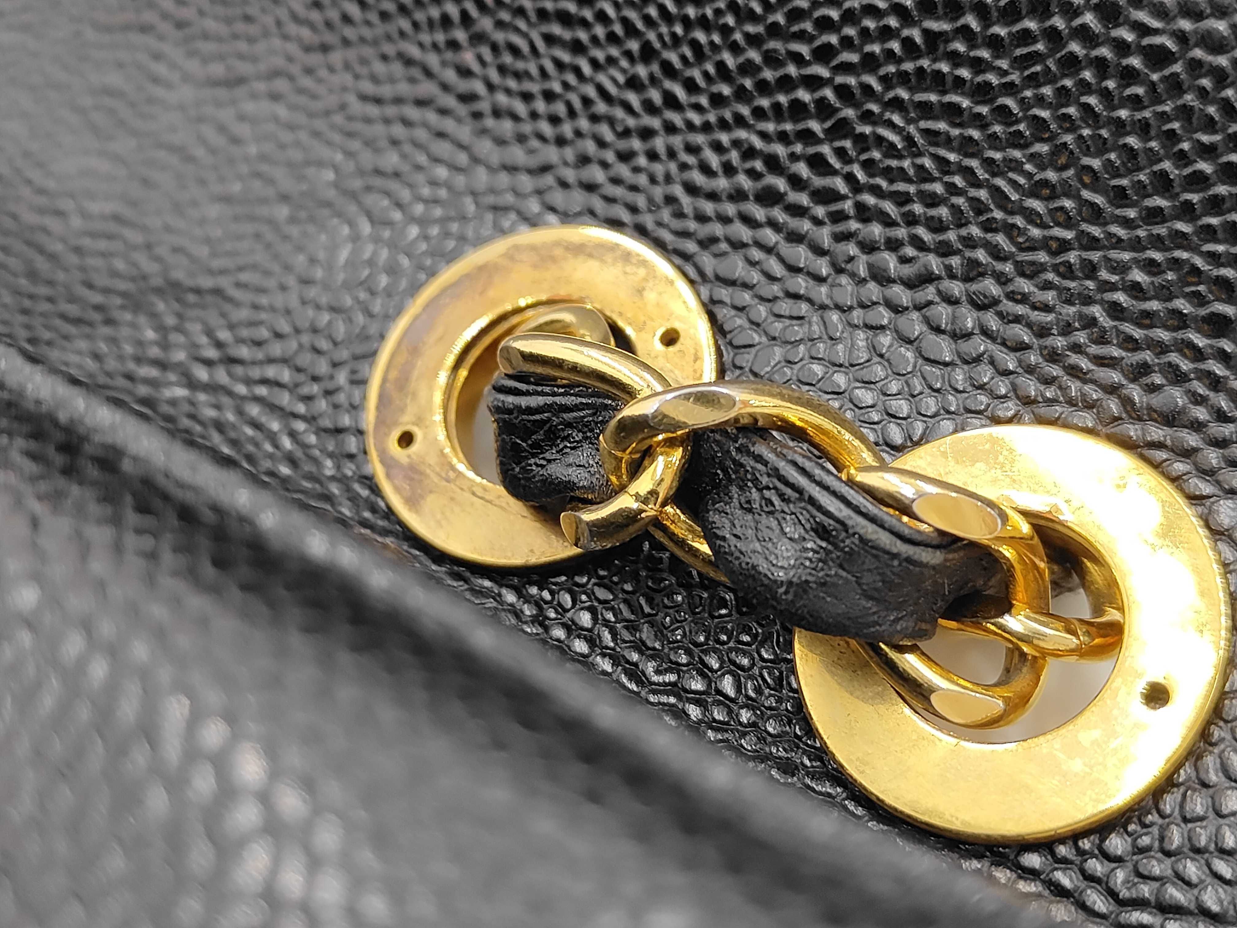 Caviar Skin Black Shoulder Bag — view 8