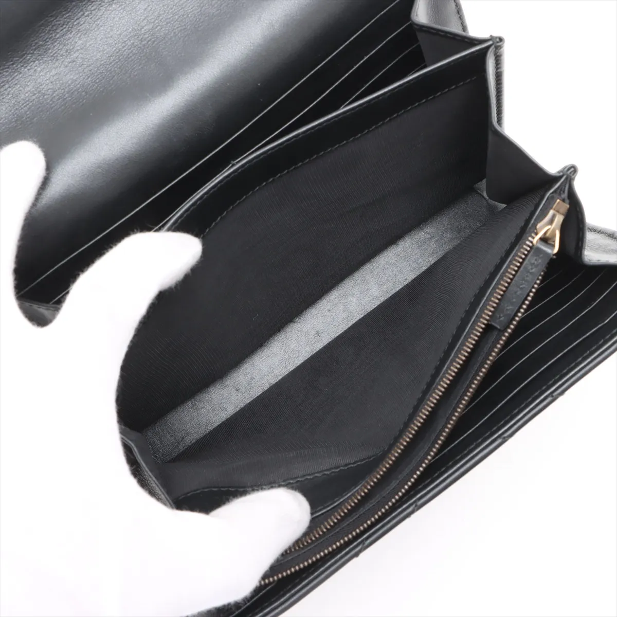 GG Marmont Leather Chain Wallet, Black, 474575 — view 7