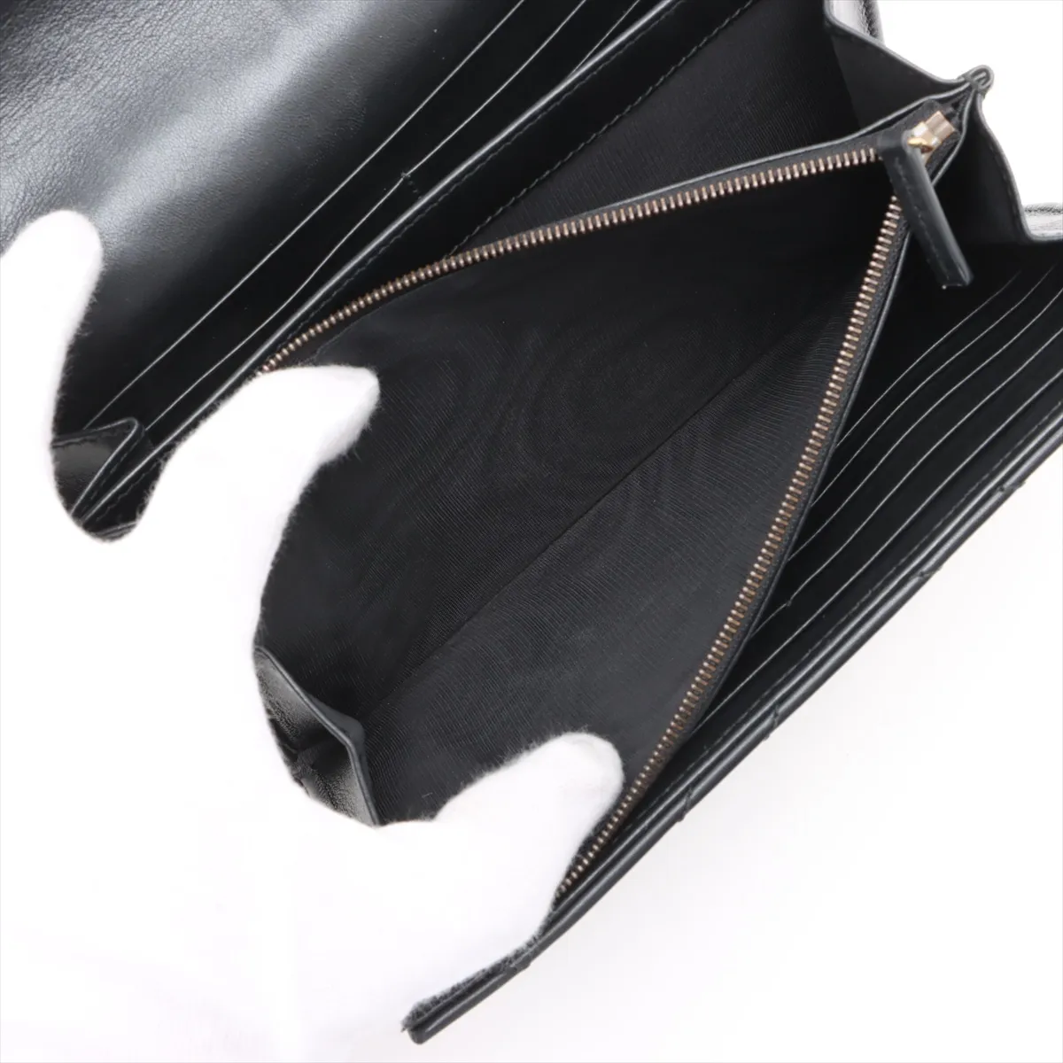 GG Marmont Leather Chain Wallet, Black, 474575 — view 8