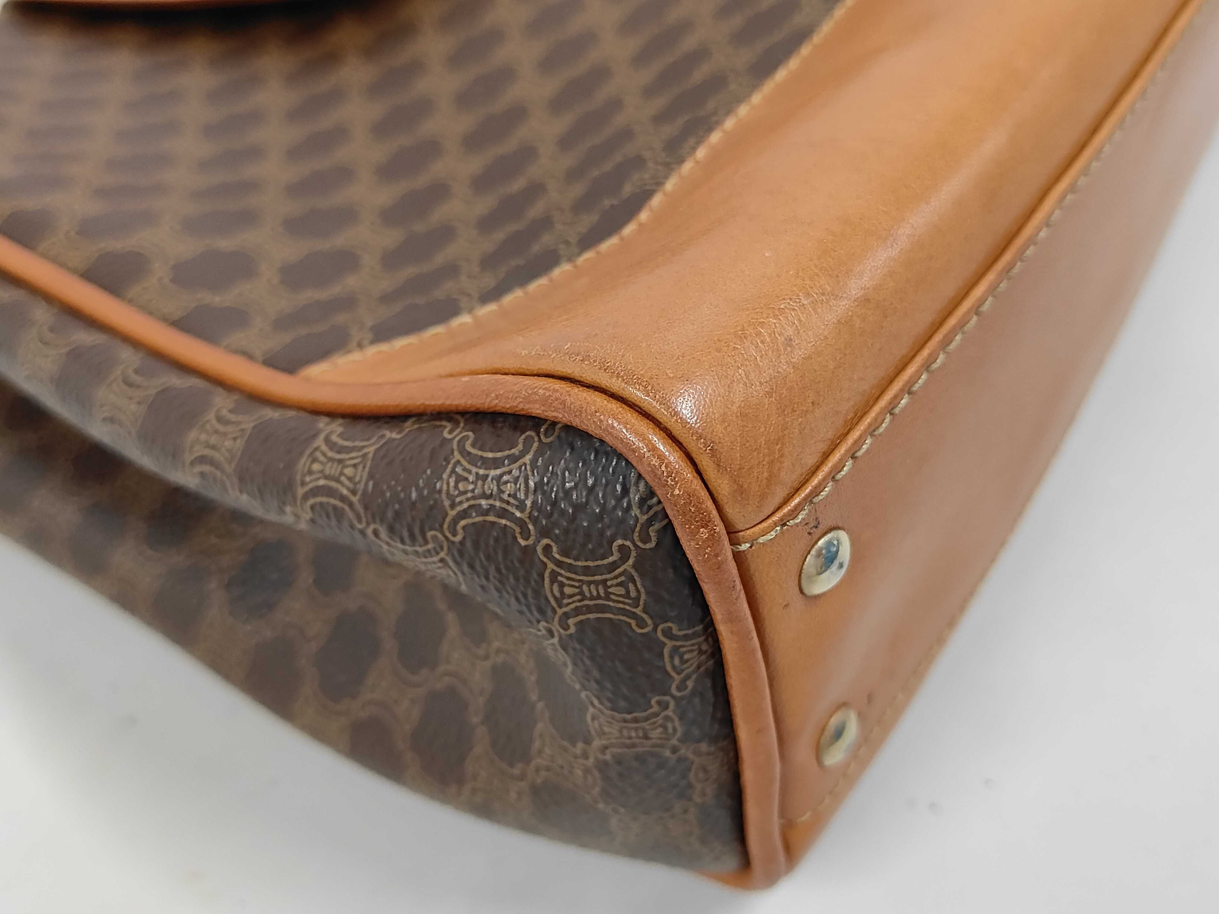 Brown Macadam Pattern Vintage Shoulder Bag — view 4