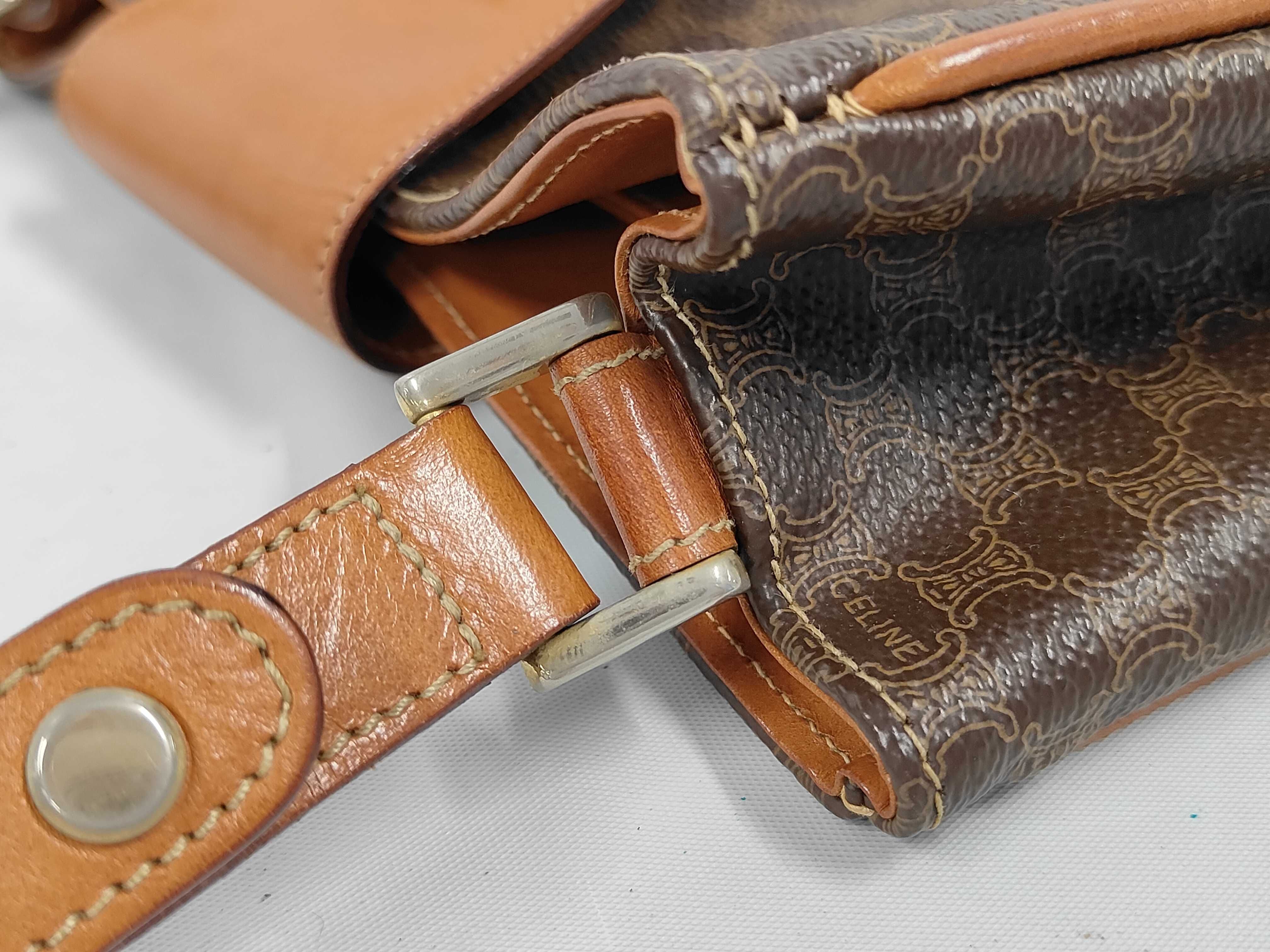 Brown Macadam Pattern Vintage Shoulder Bag — view 6