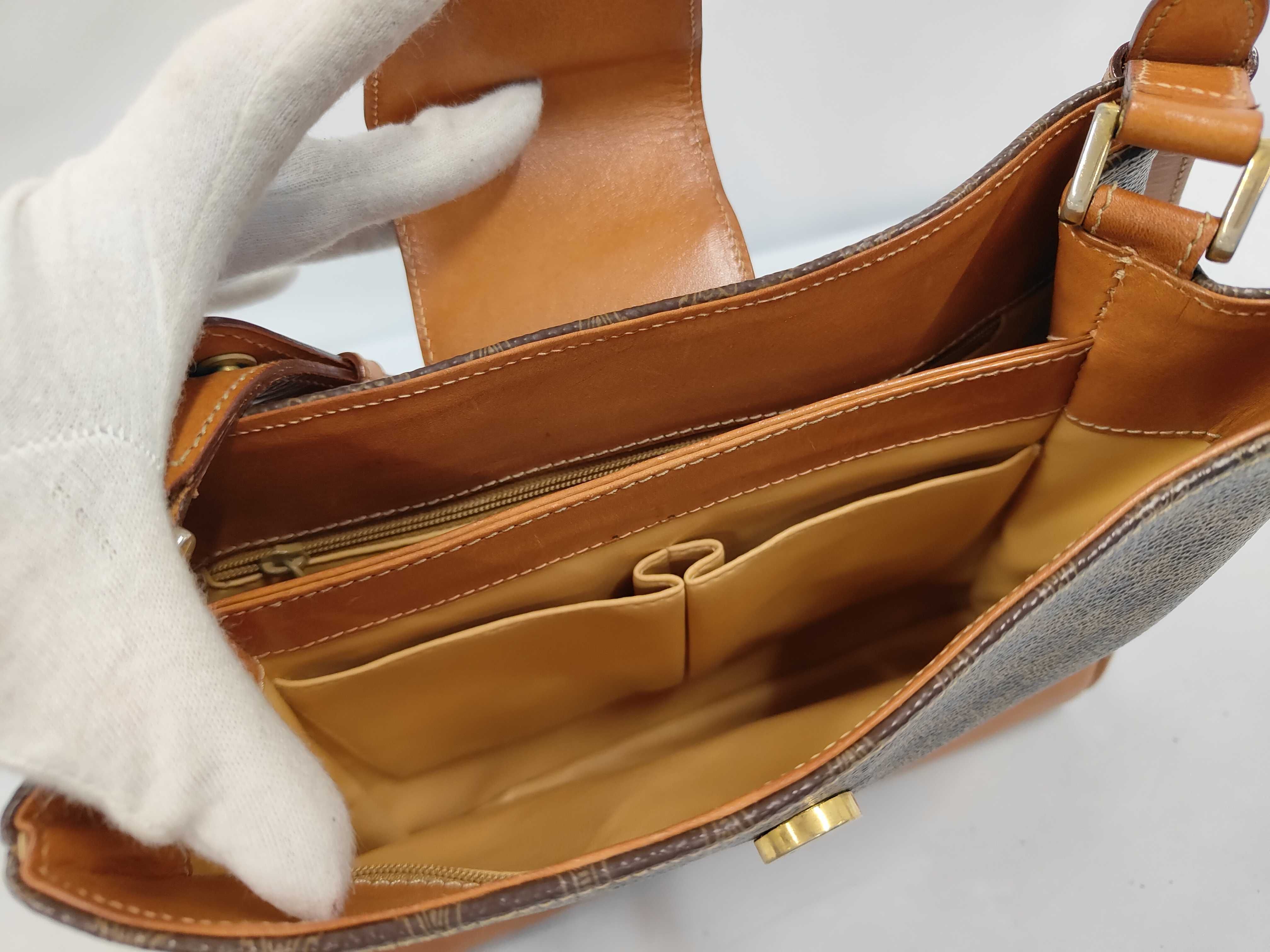 Brown Macadam Pattern Vintage Shoulder Bag — view 9