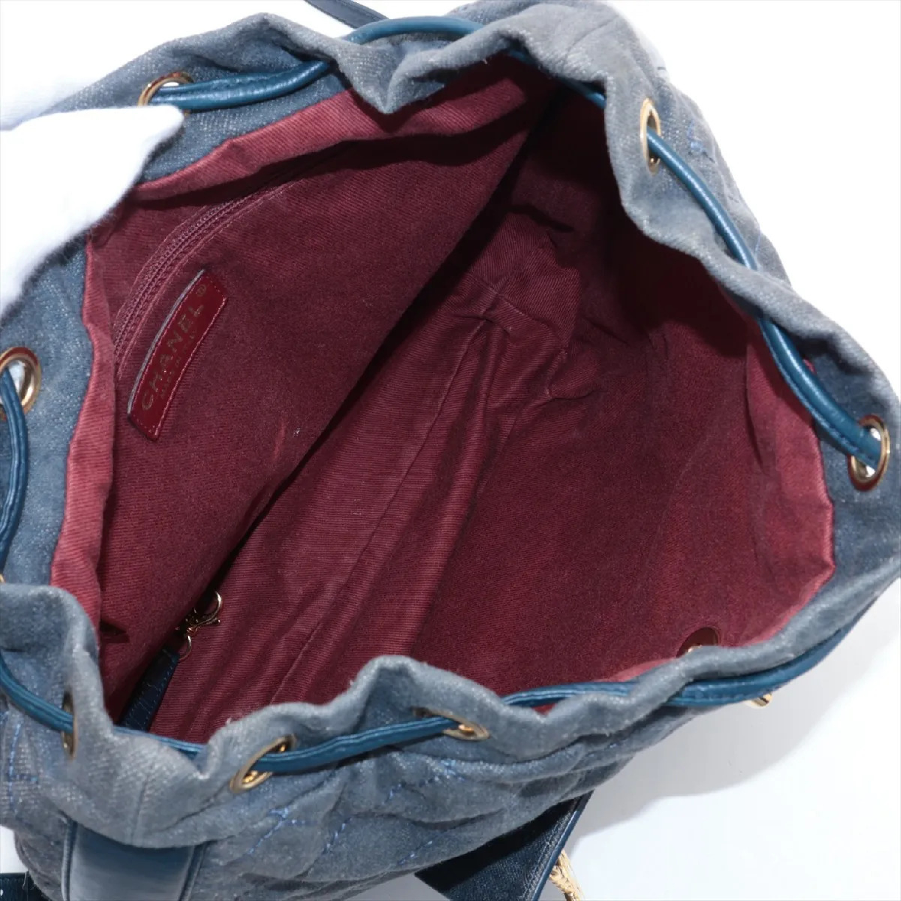 Matelassé Canvas x Leather Chain Backpack — view 6