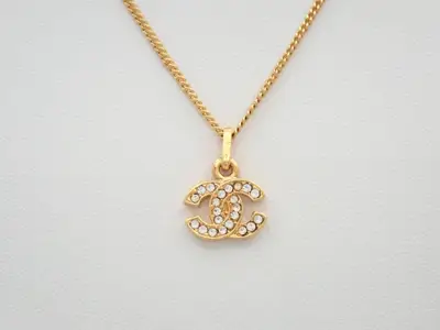 Coco Mark Rhinestone Necklace, Neck Circumference Approx. 44cm