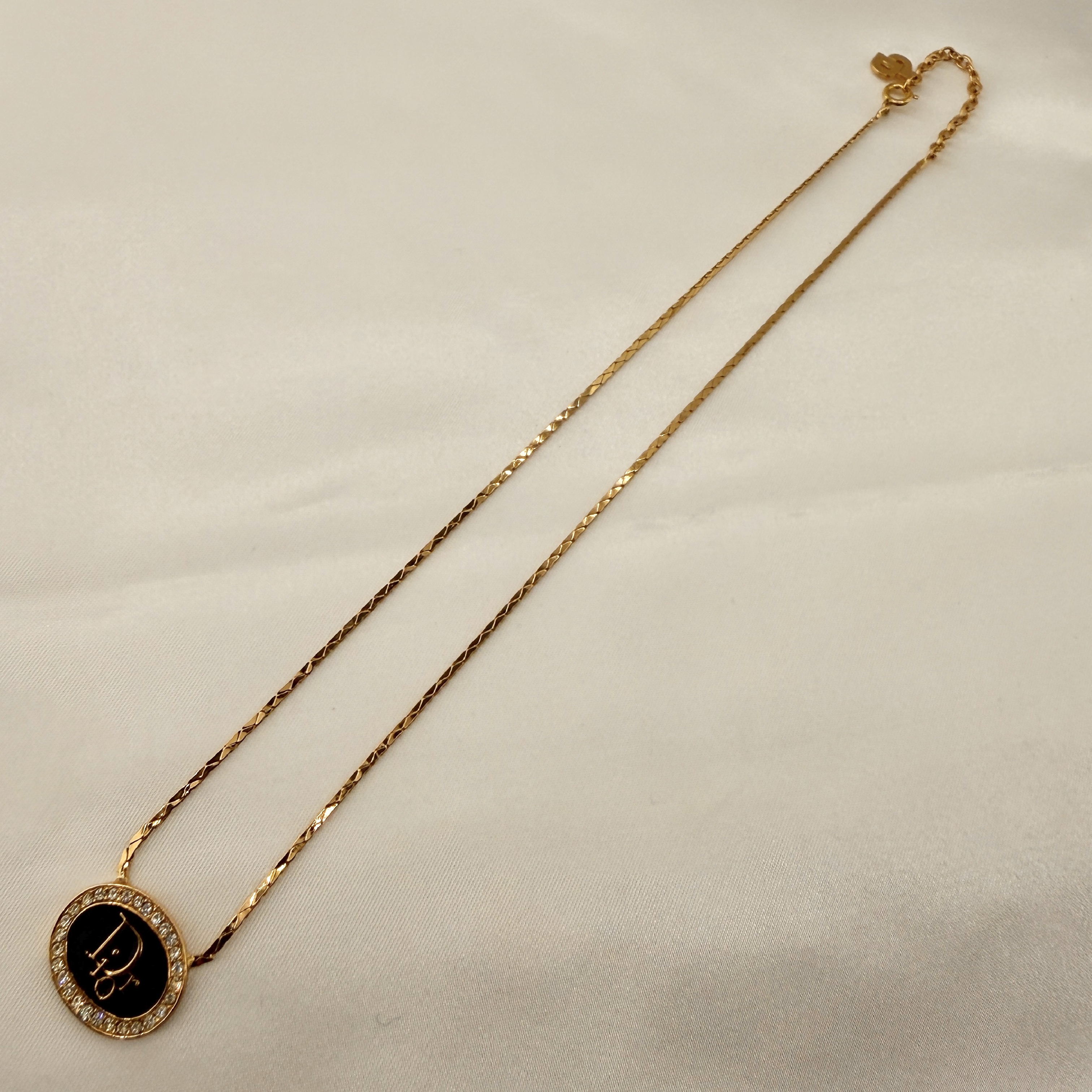 Necklace Logo Rhinestone GP Gold Color Necklace — view 2