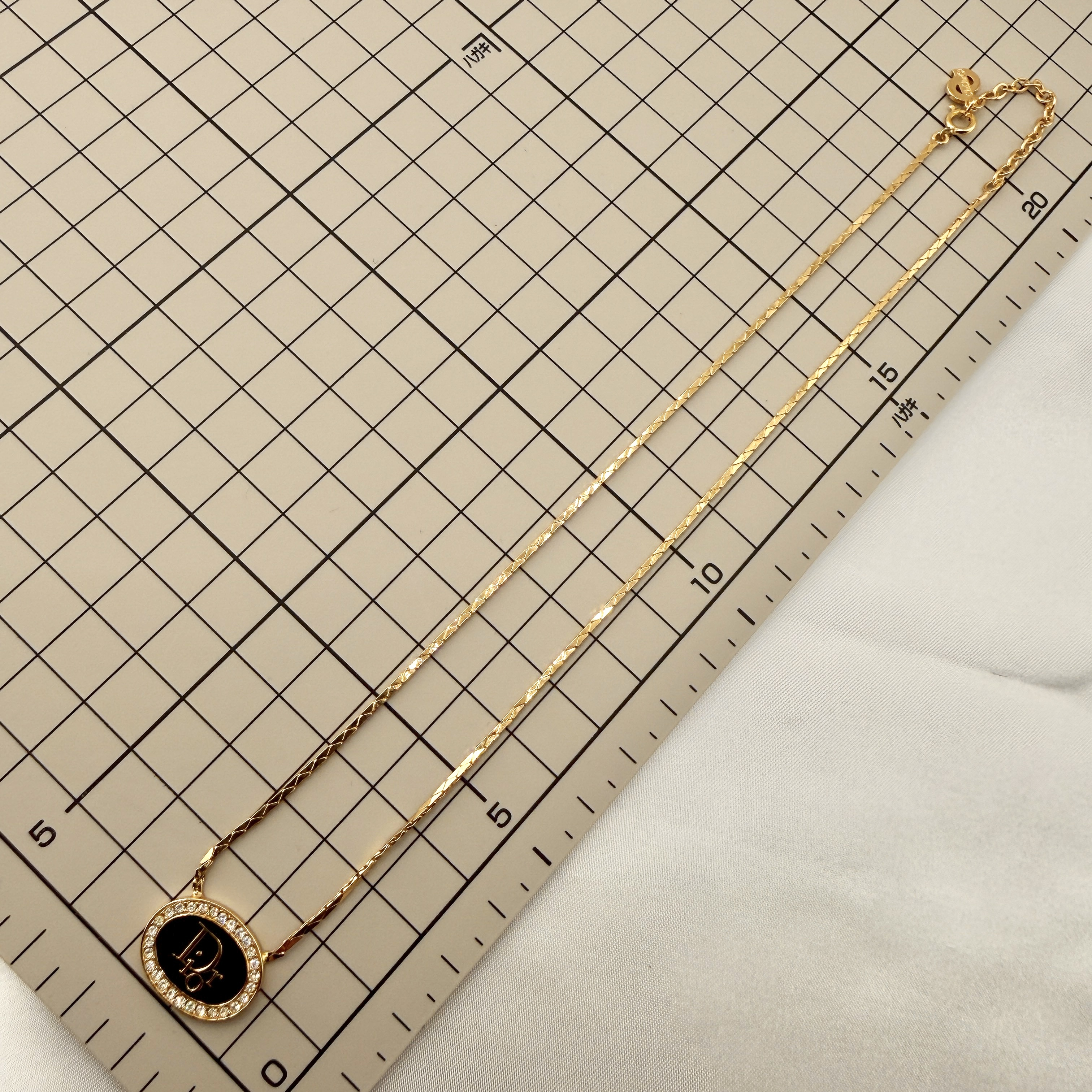 Necklace Logo Rhinestone GP Gold Color Necklace — view 6