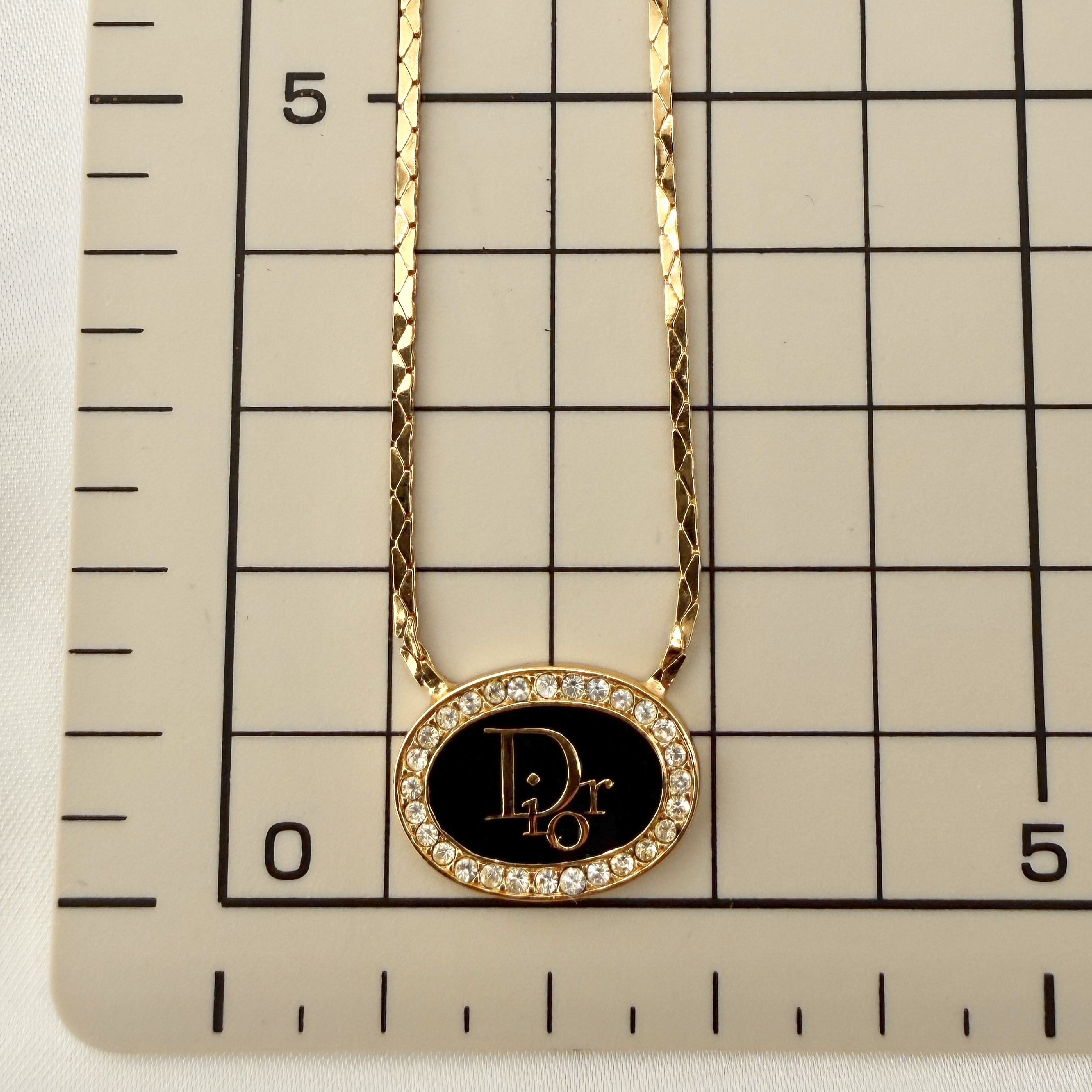 Necklace Logo Rhinestone GP Gold Color Necklace — view 7